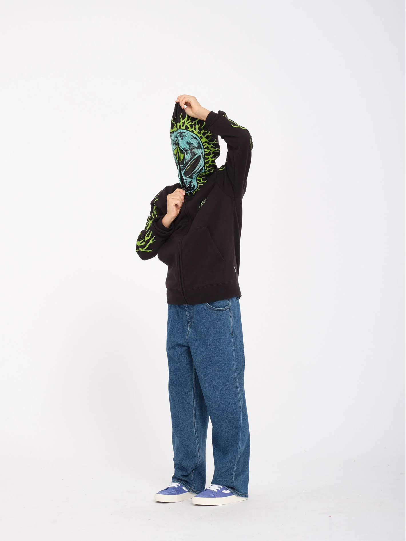 Alien Full Zip Hoodie - Black - (KIDS) - Image 5