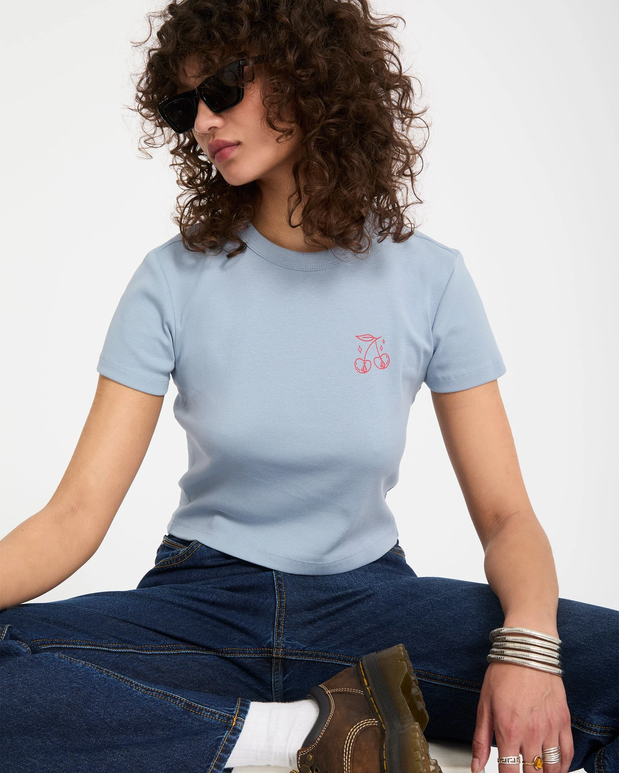 As If Baby Crop Top - Cali Blue - Image 8