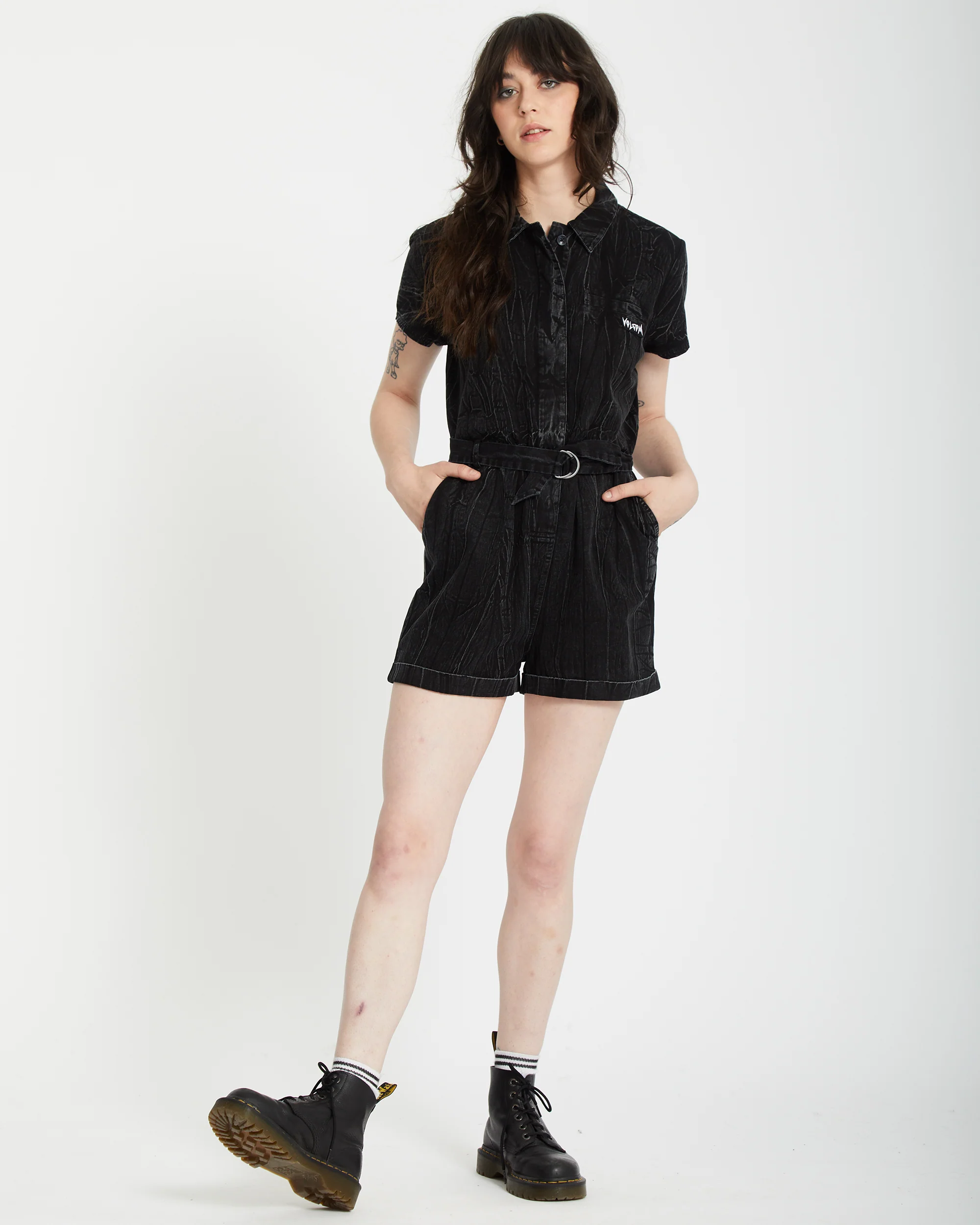 Asphalt Romper - BLACK MARBLE WASH - Image 5