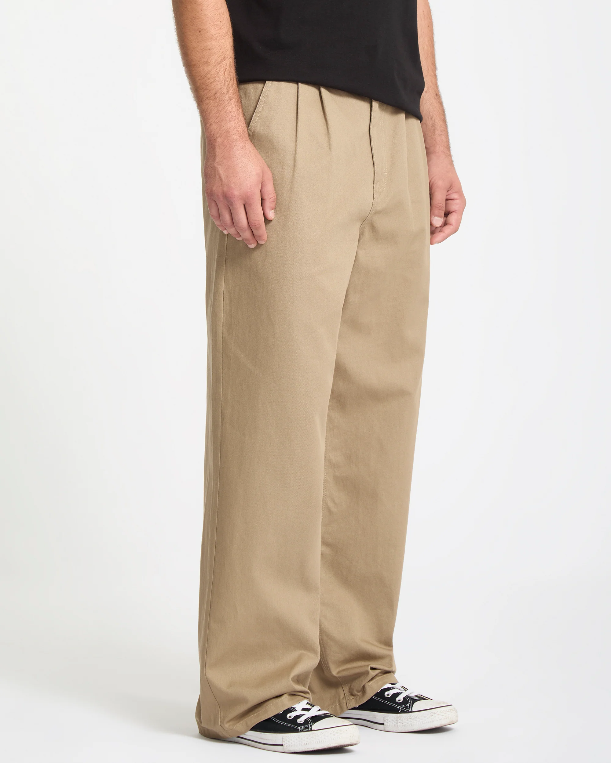 Baggos Pleat Trousers - Khaki - Image 7
