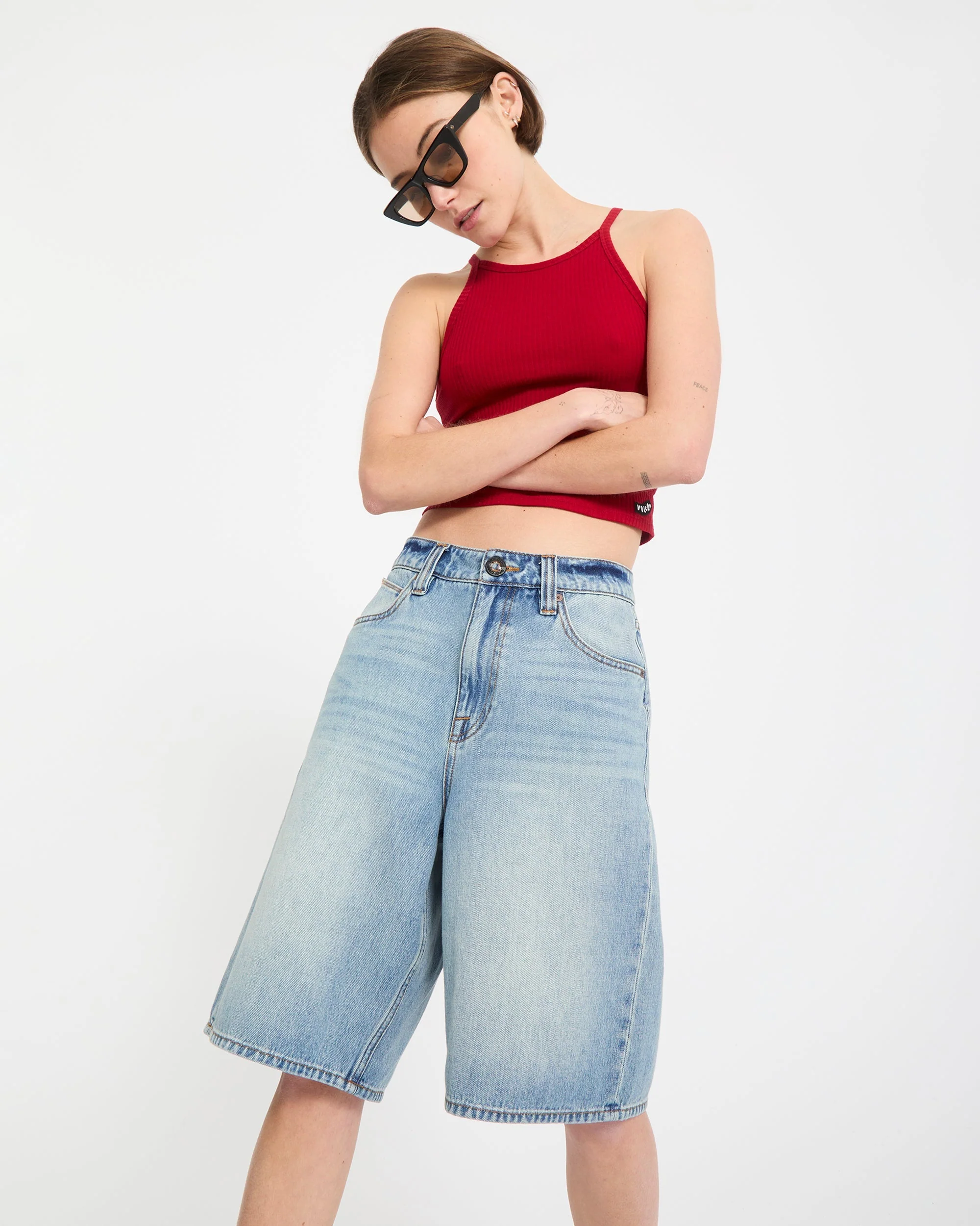 Beeggy Denim Short - Dusty Blue Wash - Image 10