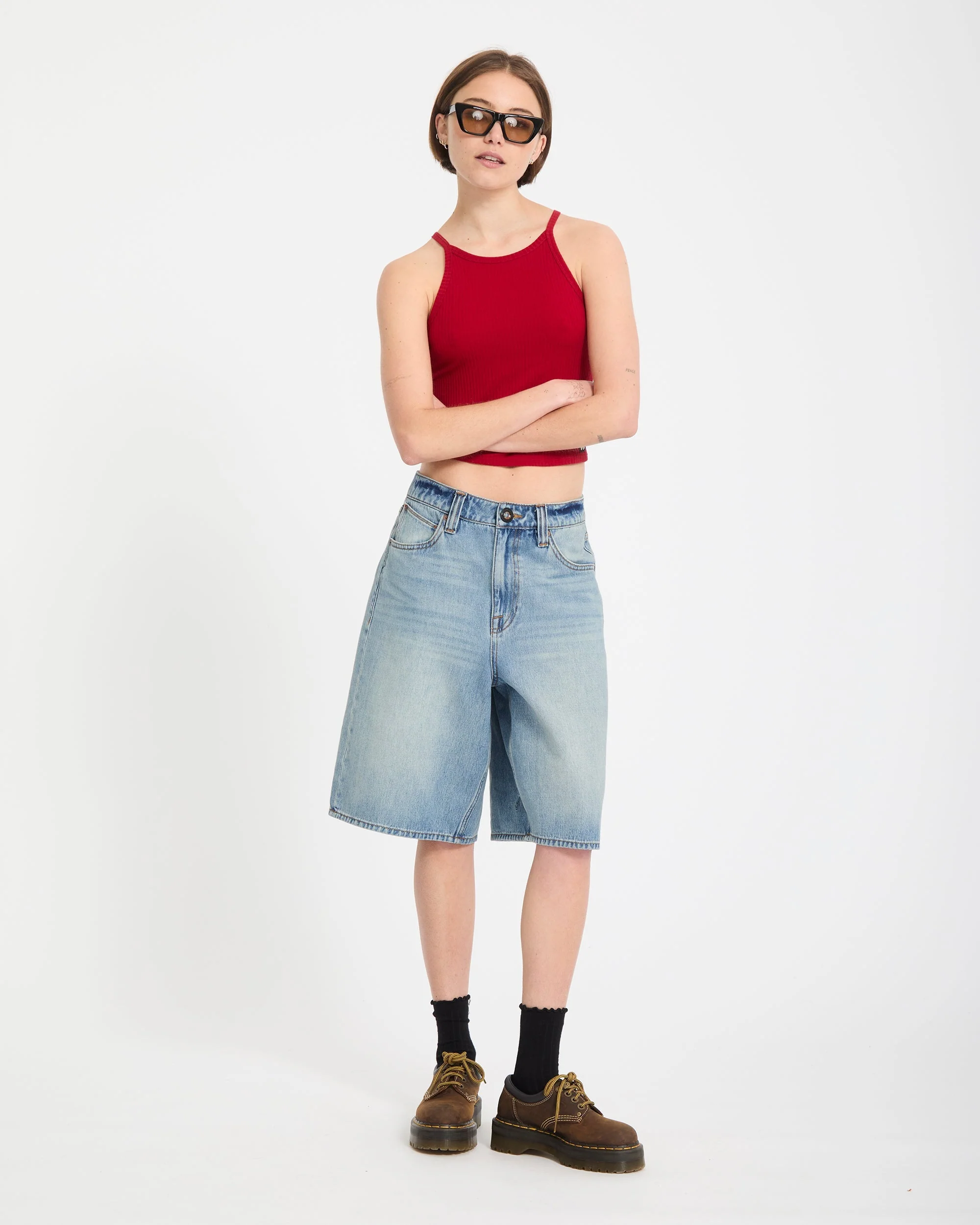 Beeggy Denim Short - Dusty Blue Wash - Image 8