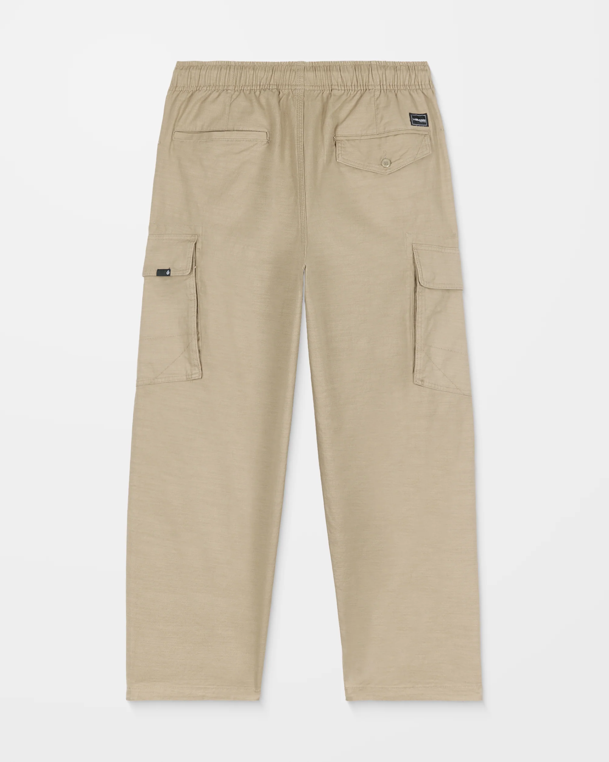 Billow Tapered Elasticated Waist Cargo Trousers - Khaki - Image 8