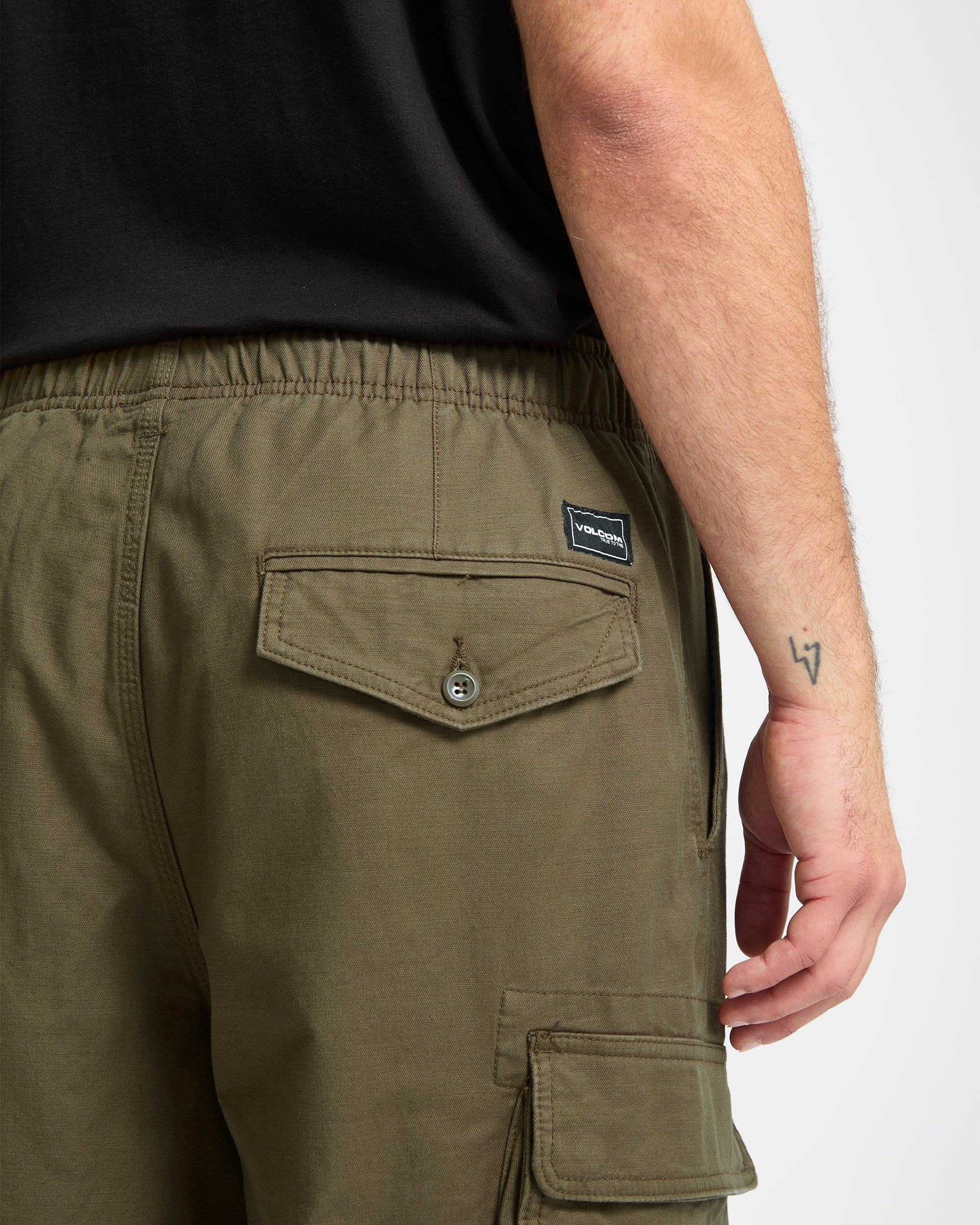 Billow Tapered Elasticated Waist Cargo - Sage Leaf - Image 3