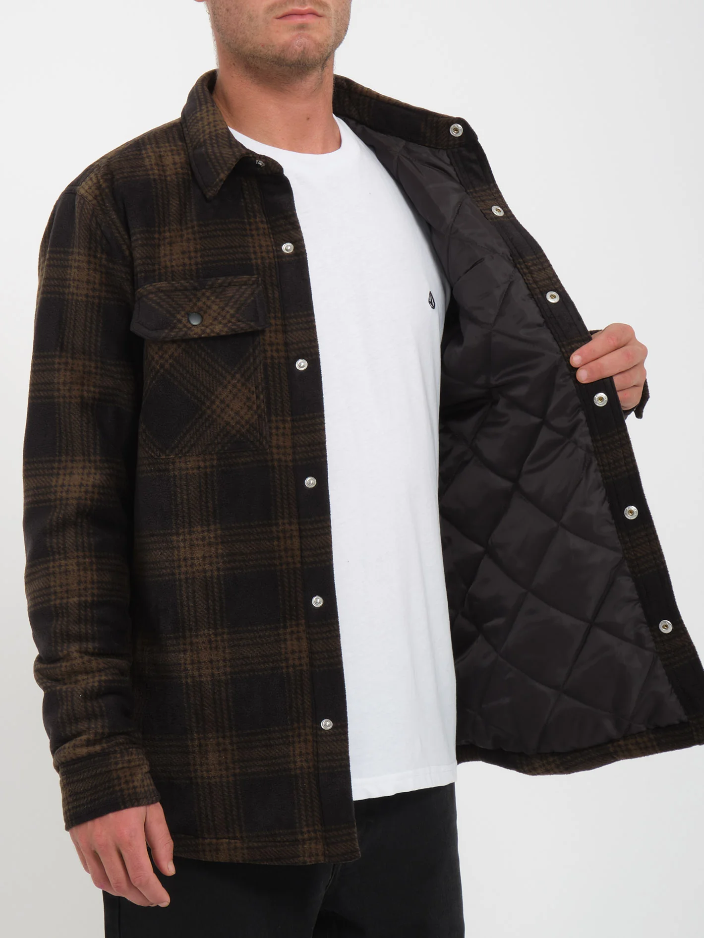 Bowered Fleece Over-Shirt - BISON - Image 3
