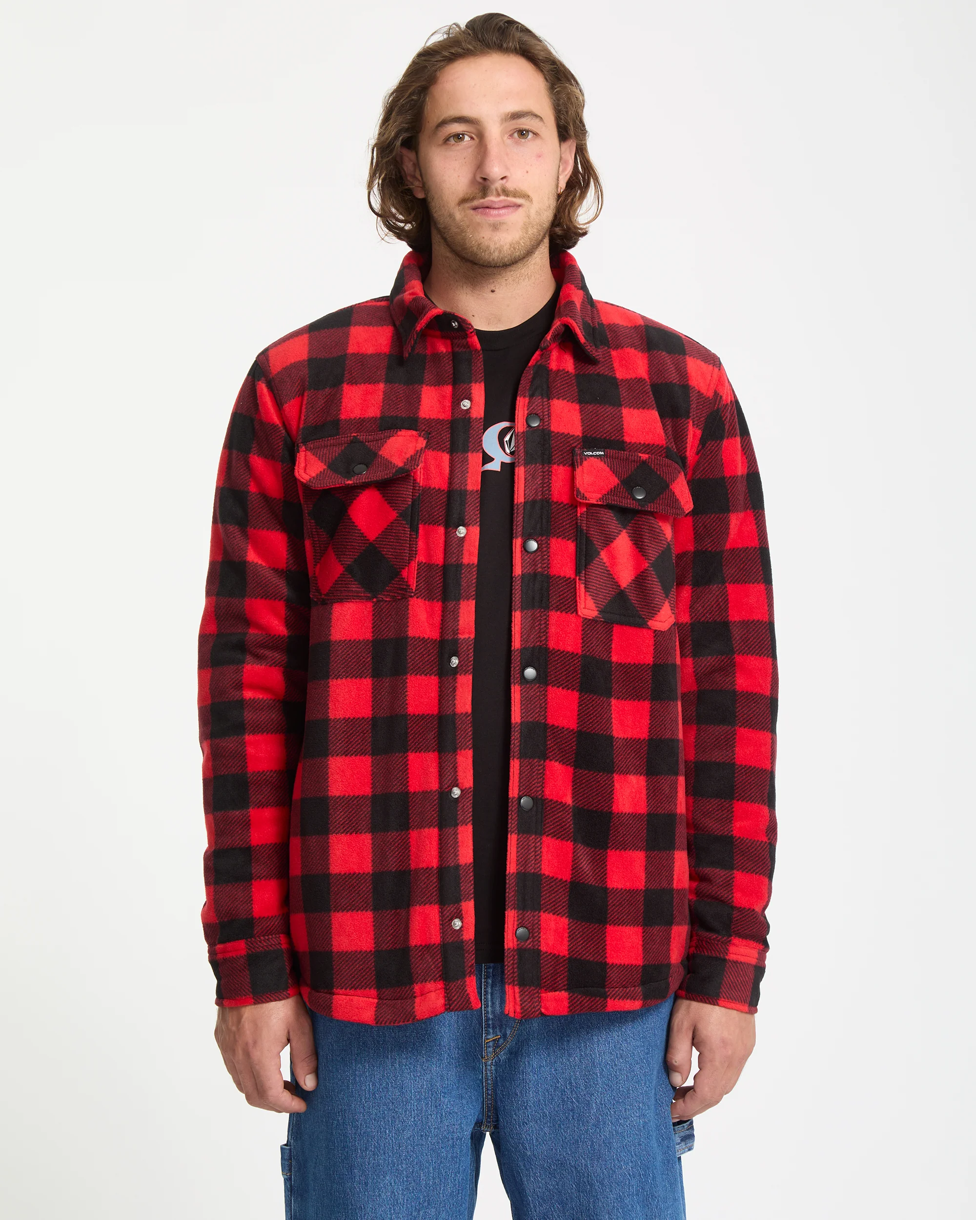 Bowered Fleece Over-Shirt - Lifeguard Red