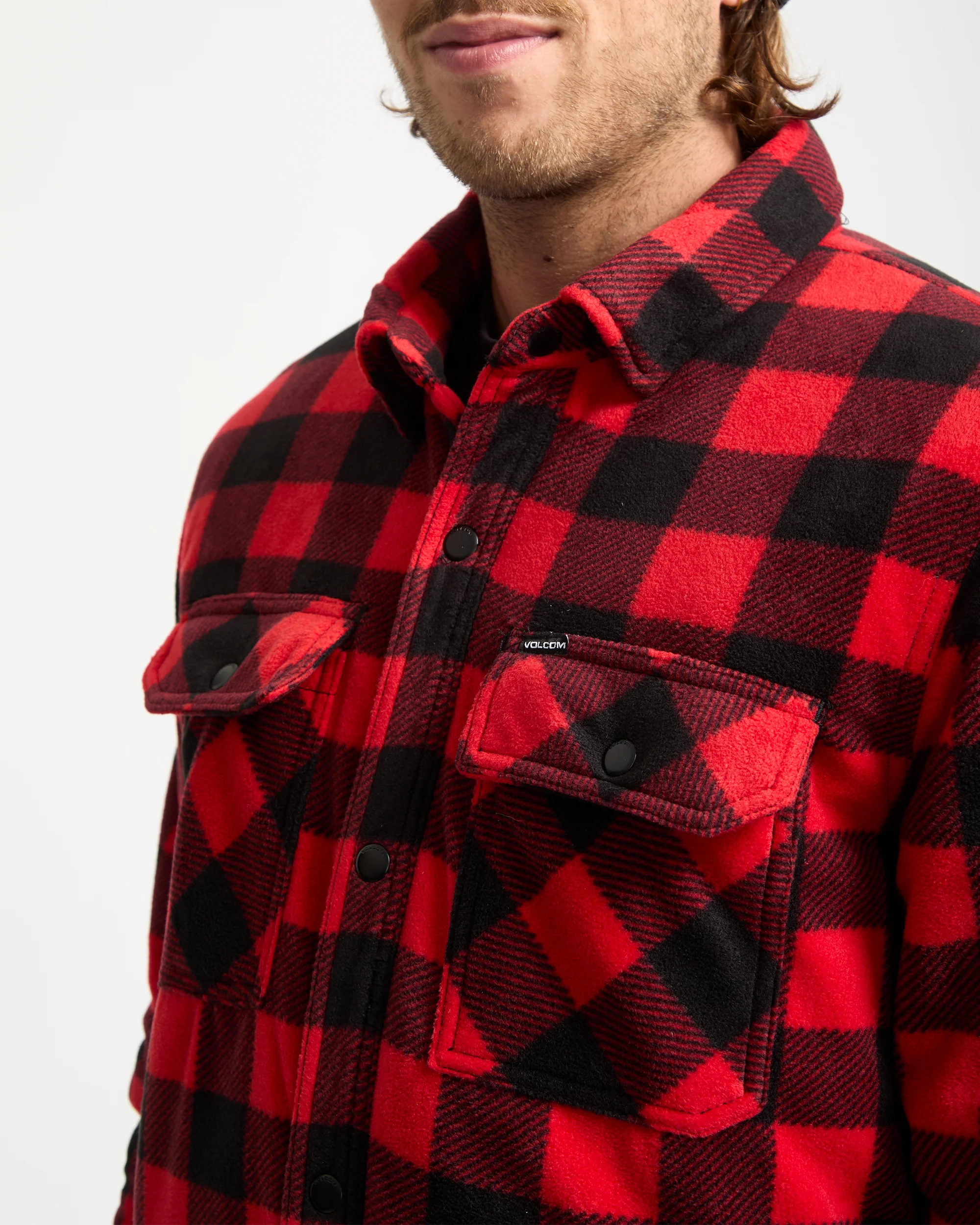 Bowered Fleece Over-Shirt - Lifeguard Red - Image 3