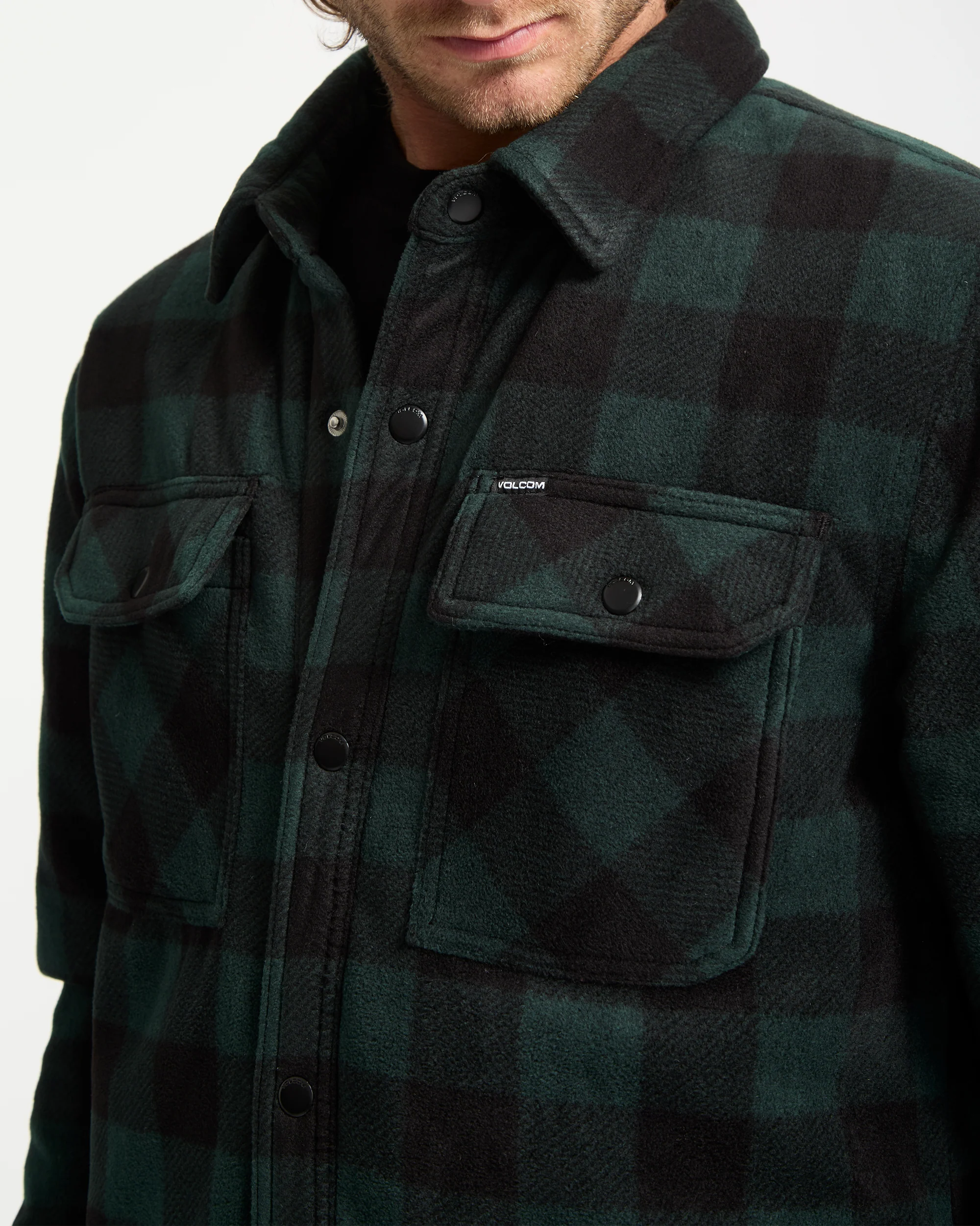 Bowered Fleece Over-Shirt - Scarab - Image 3