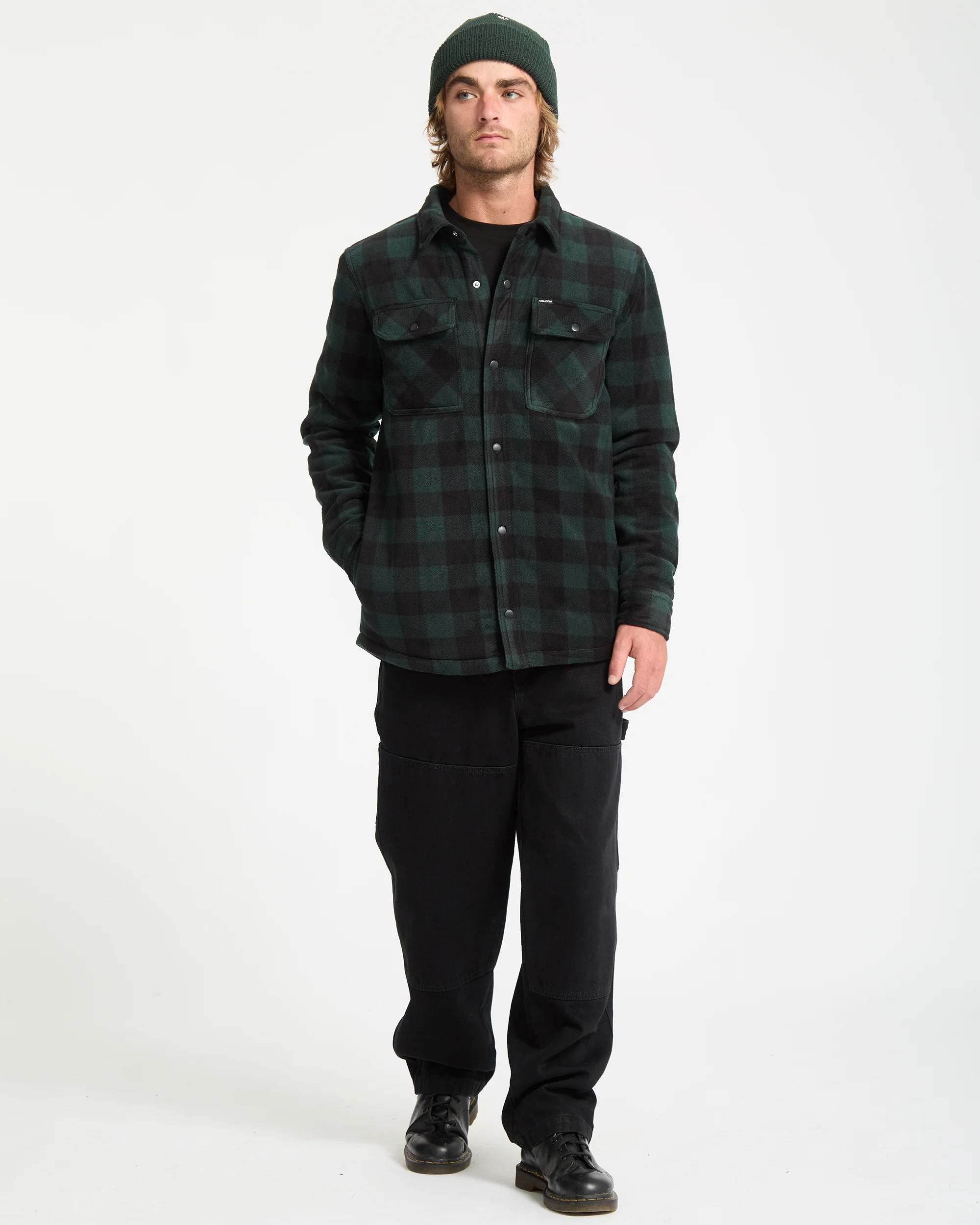 Bowered Fleece Over-Shirt - Scarab - Image 4