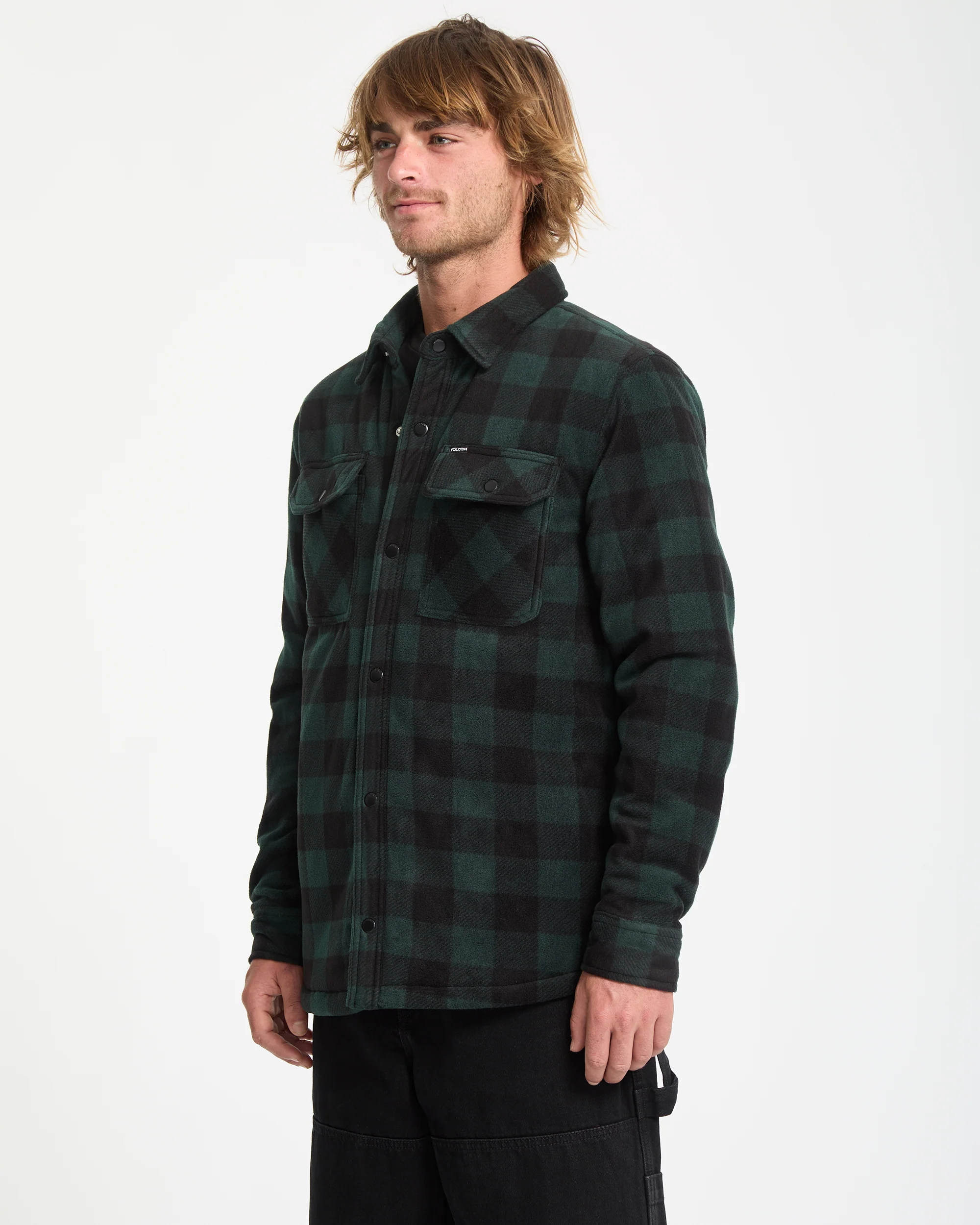 Bowered Fleece Over-Shirt - Scarab - Image 8