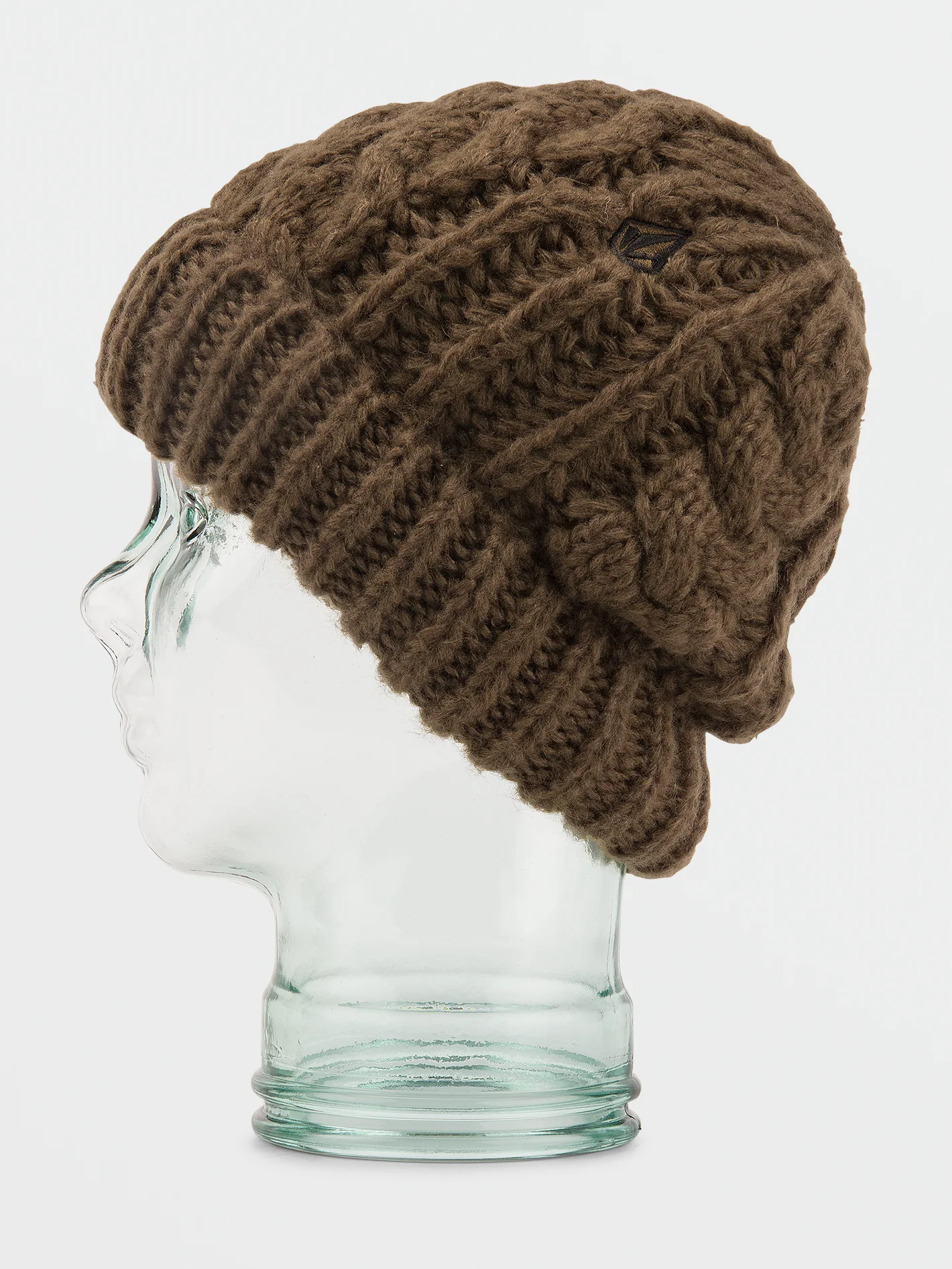 Cable Hand Knit Beanie - Dark Teak - Image 2