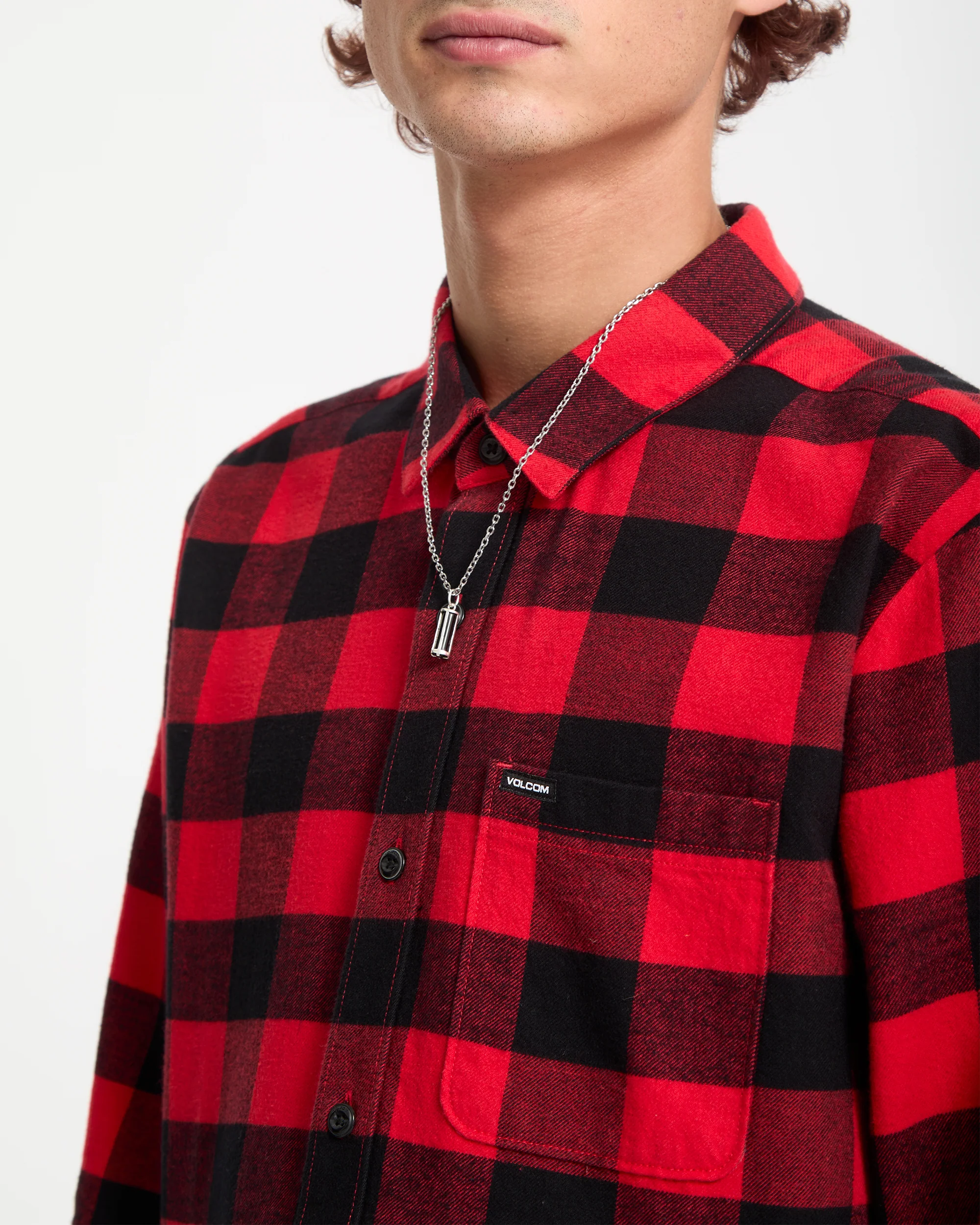 Caden Plaid Shirt - Lifeguard Red - Image 3