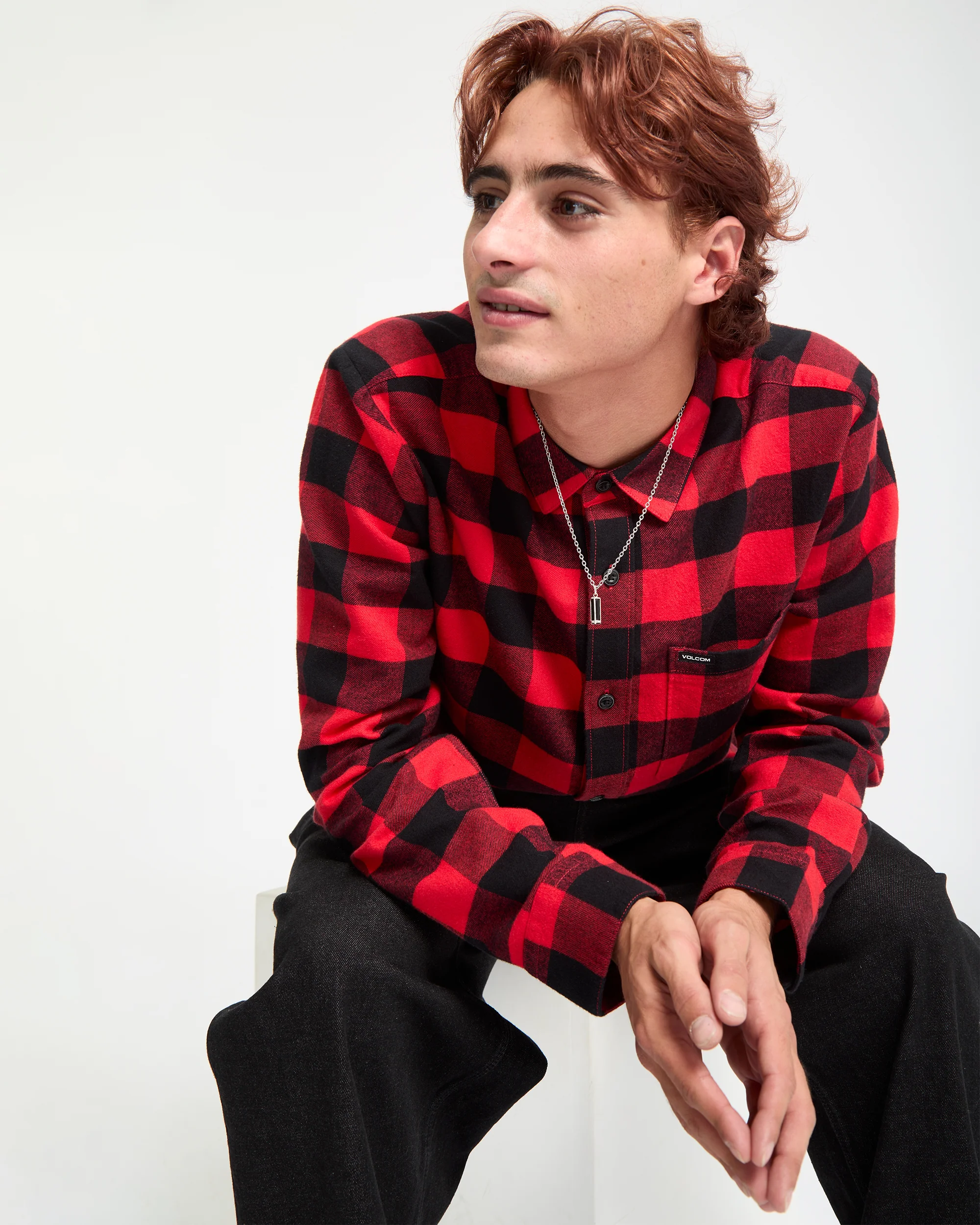 Caden Plaid Shirt - Lifeguard Red - Image 4