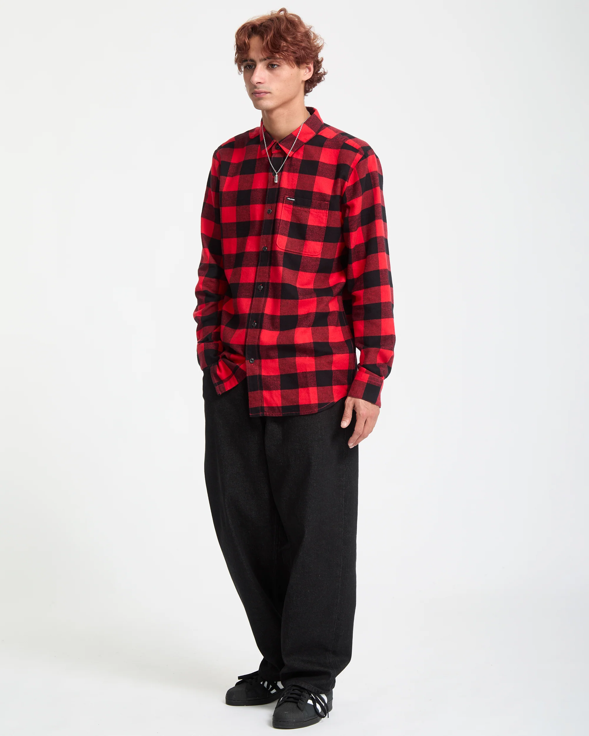 Caden Plaid Shirt - Lifeguard Red - Image 5