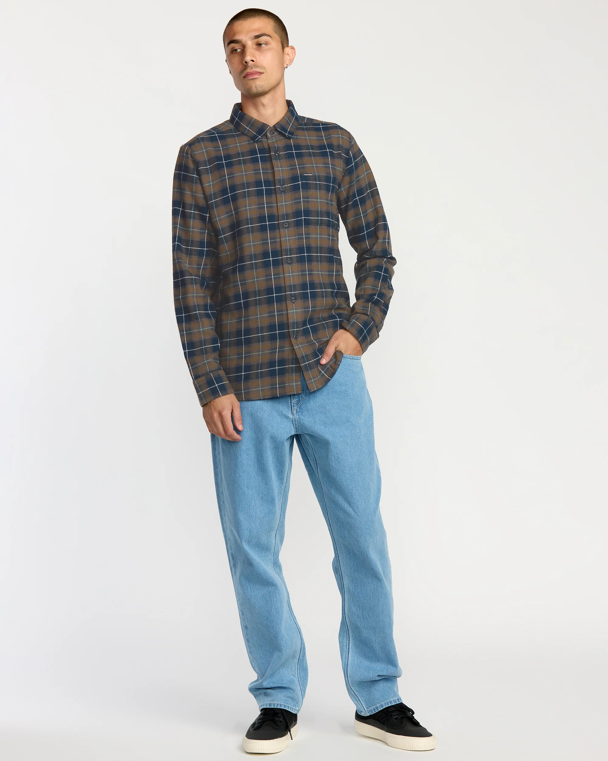 Caden Plaid Shirt - Navy - Image 4