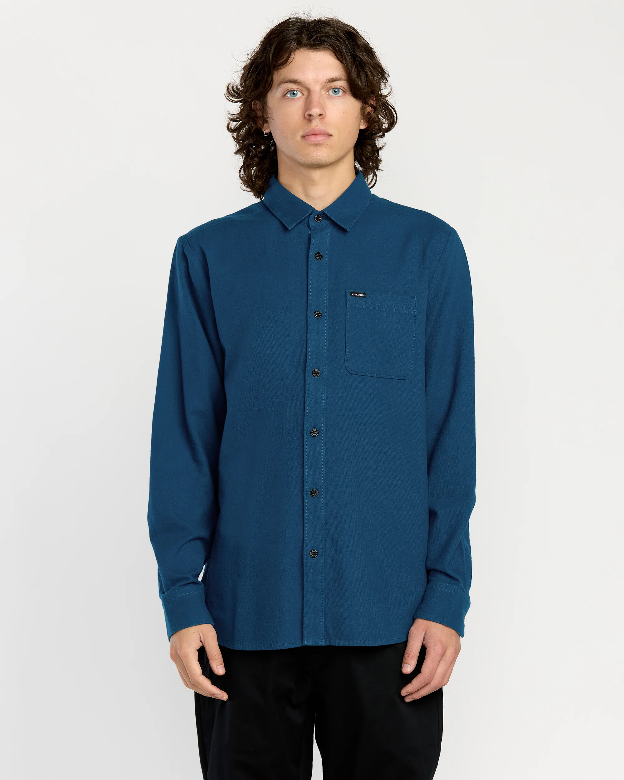 Caden Solid Shirt - Cosmic Blue