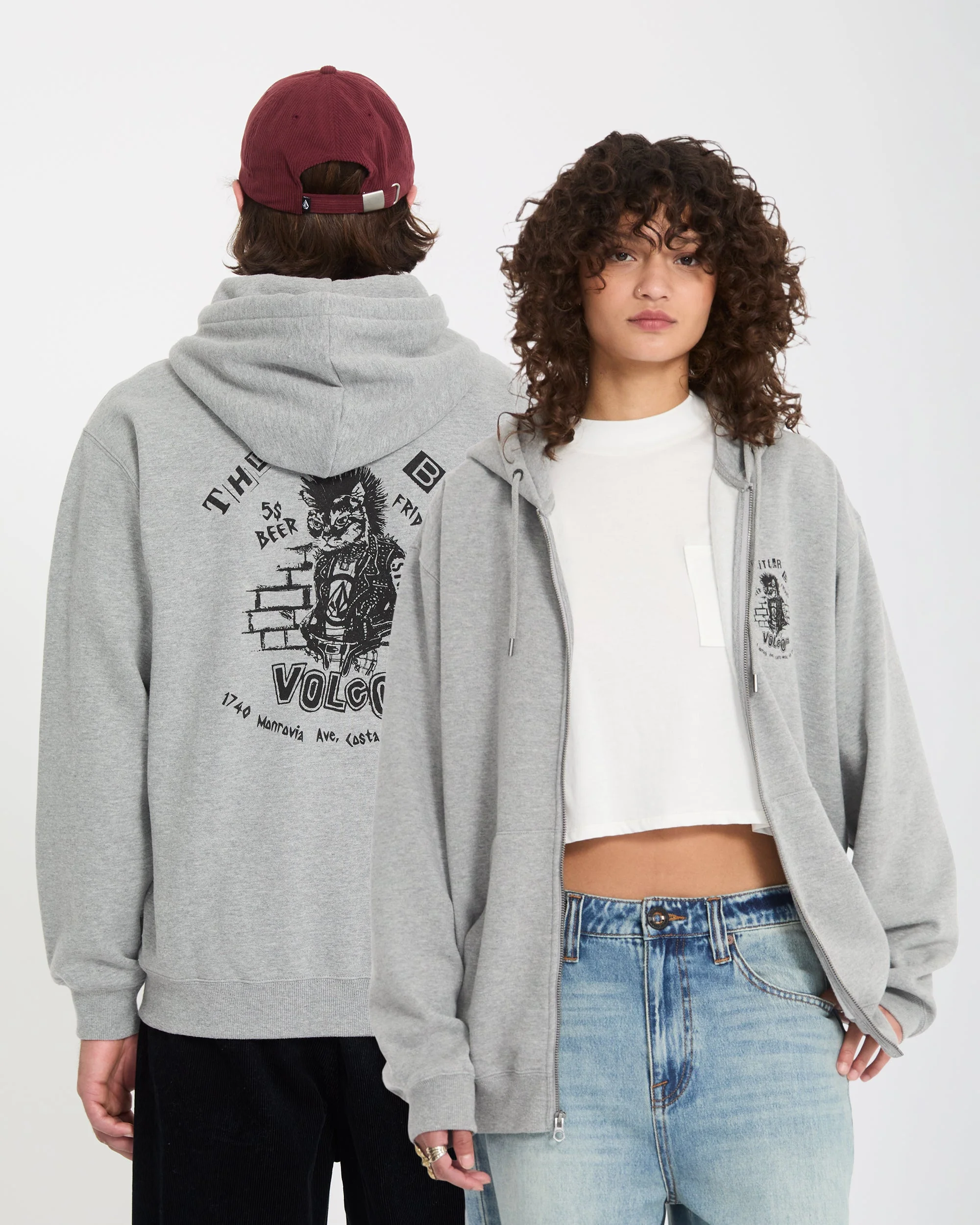 Catastrophy Full Zip Hoodie - Heather Grey - Image 10