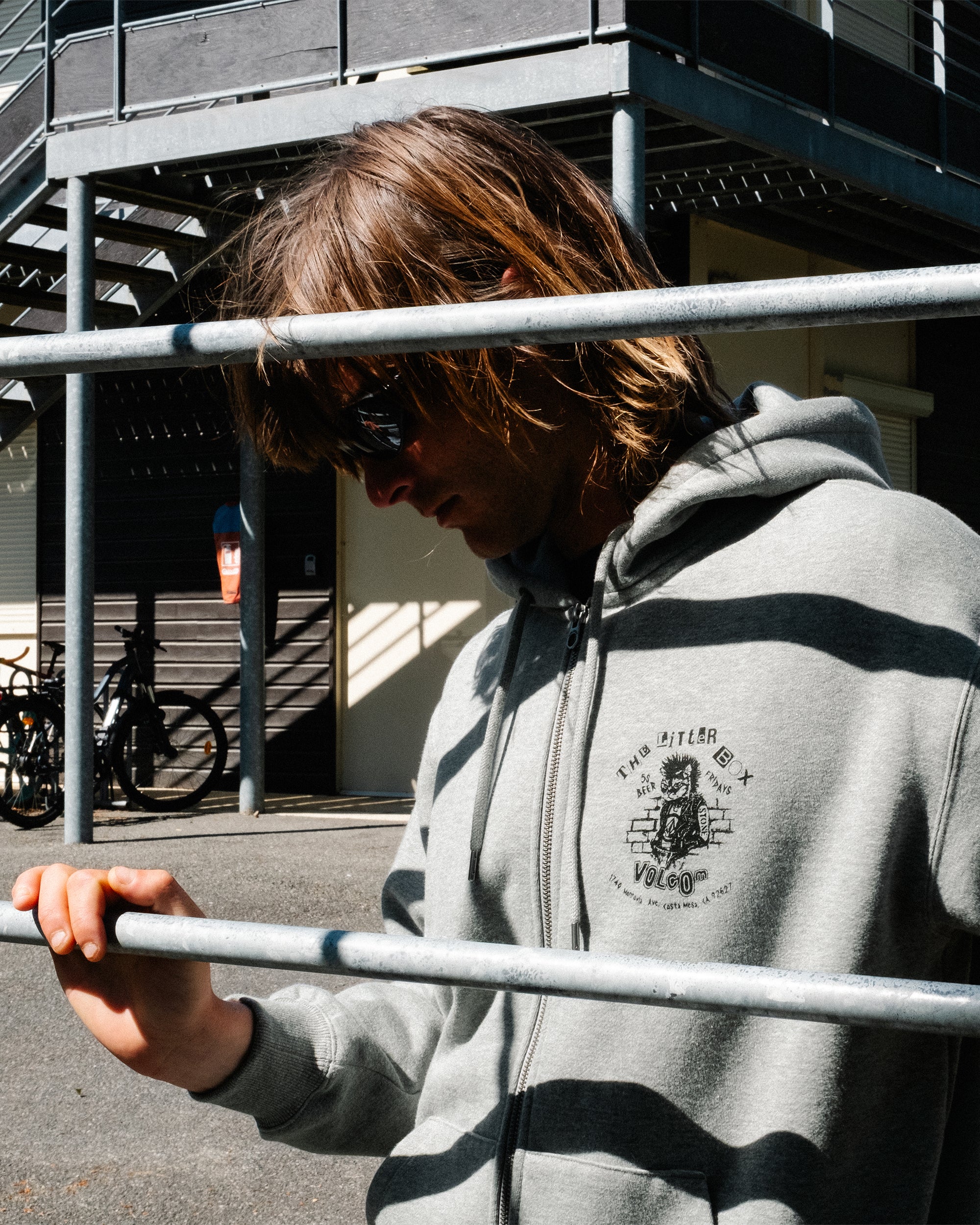 Catastrophy Full Zip Hoodie - Heather Grey - Image 5