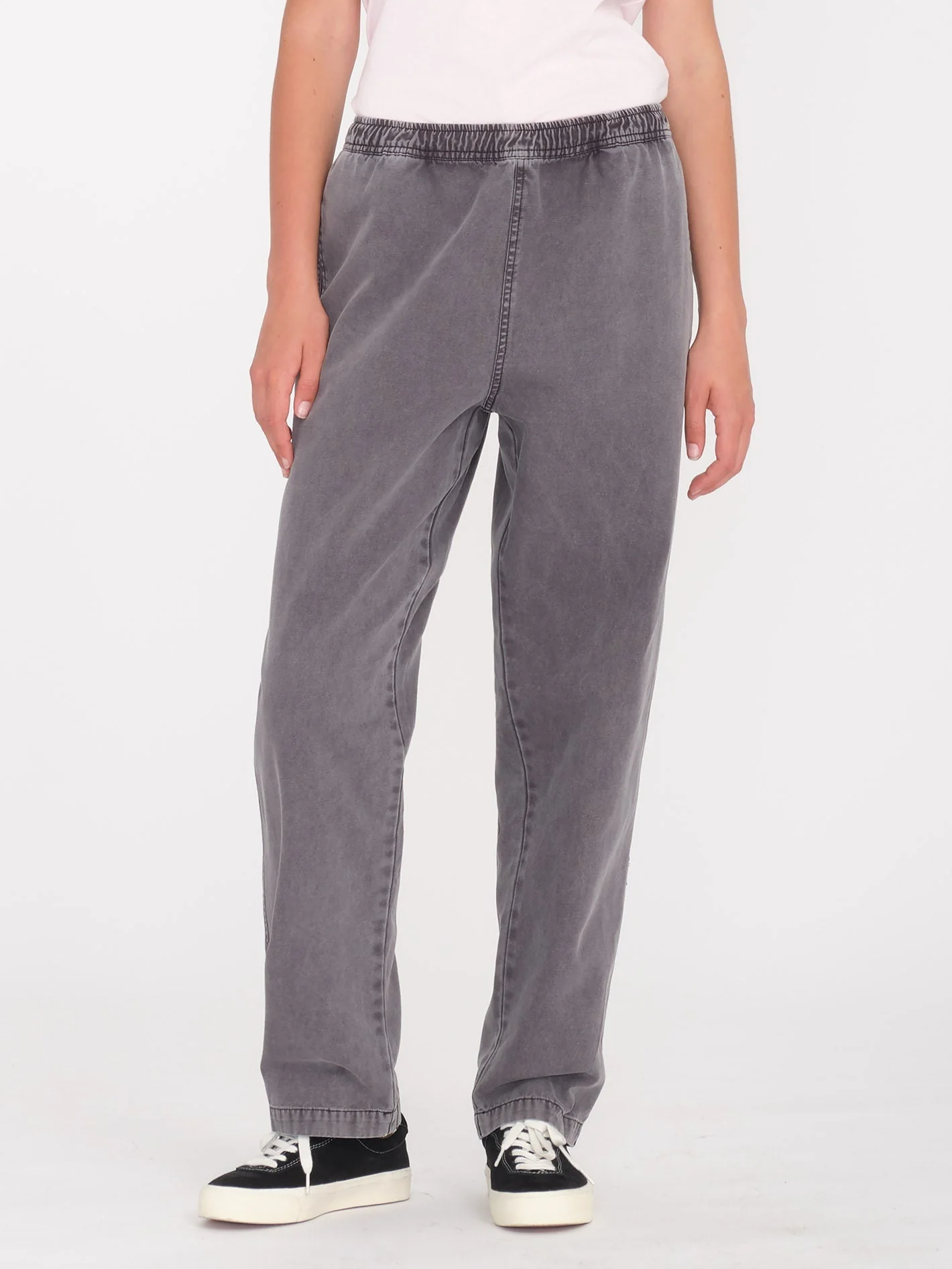Cheellin Elastic Waist Trousers - VINTAGE BLACK