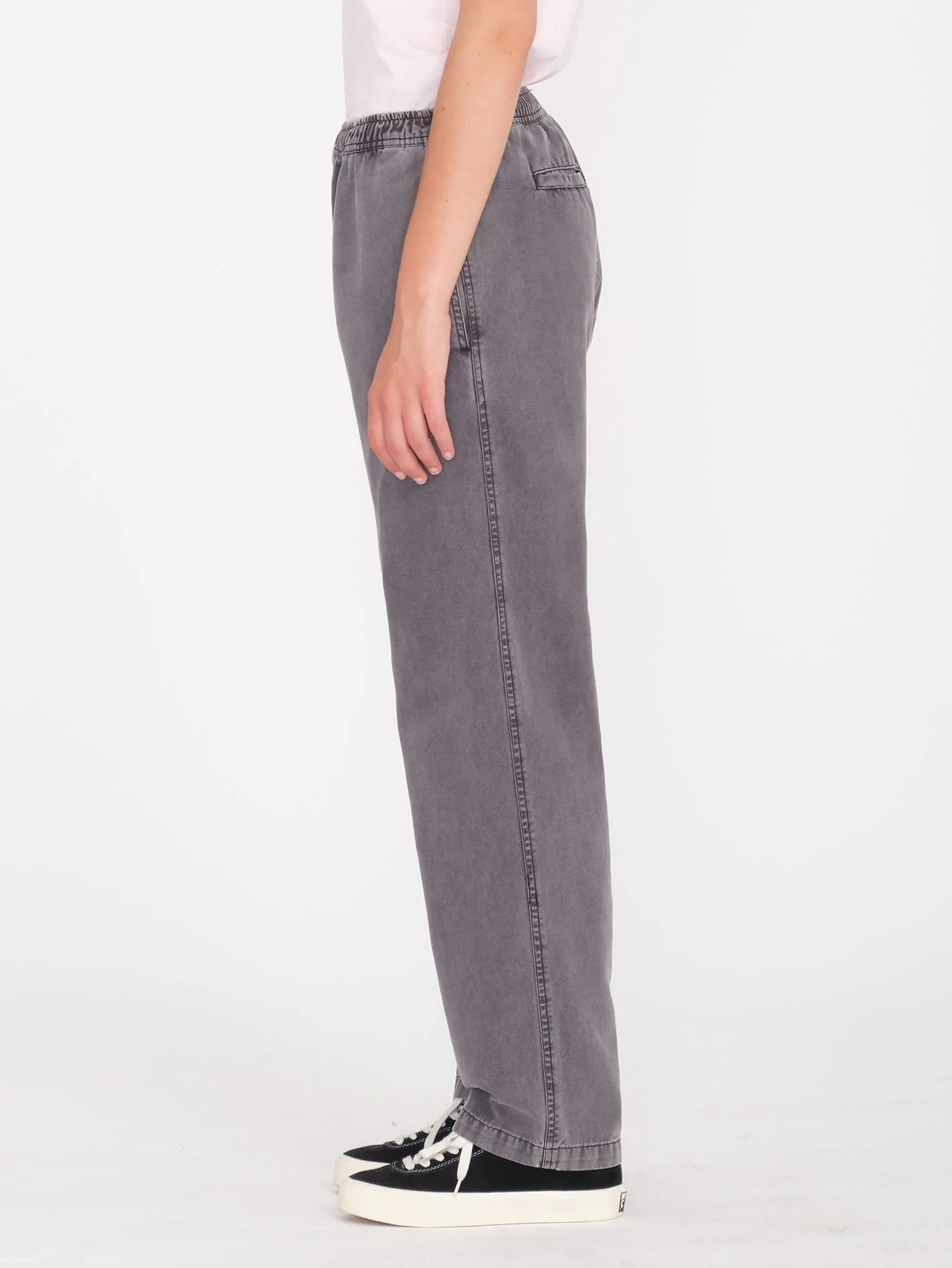 Cheellin Elastic Waist Trousers - VINTAGE BLACK - Image 3