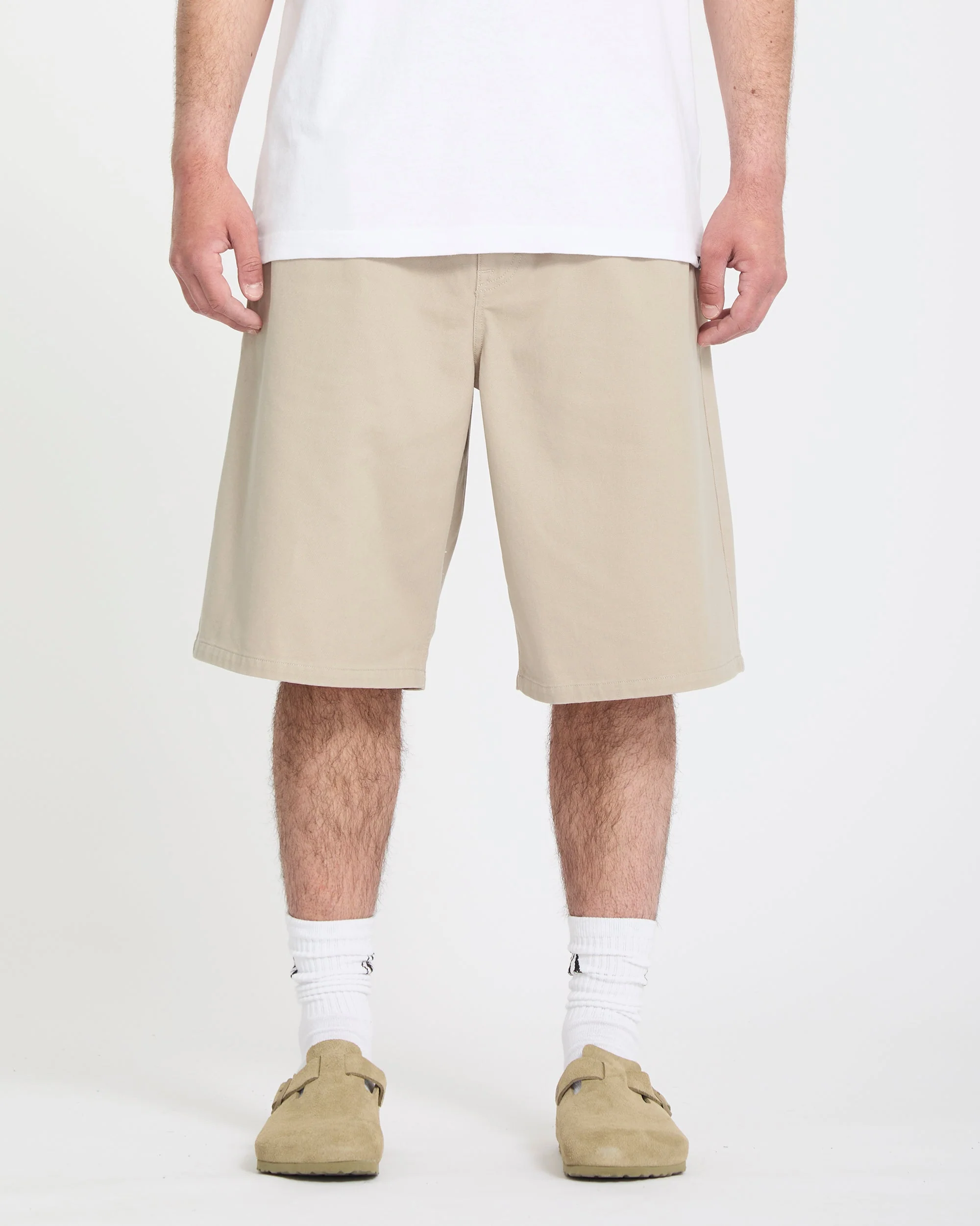 Chillow Pleat 24" Elasticated Waist Chino Short - Light Khaki - Image 3