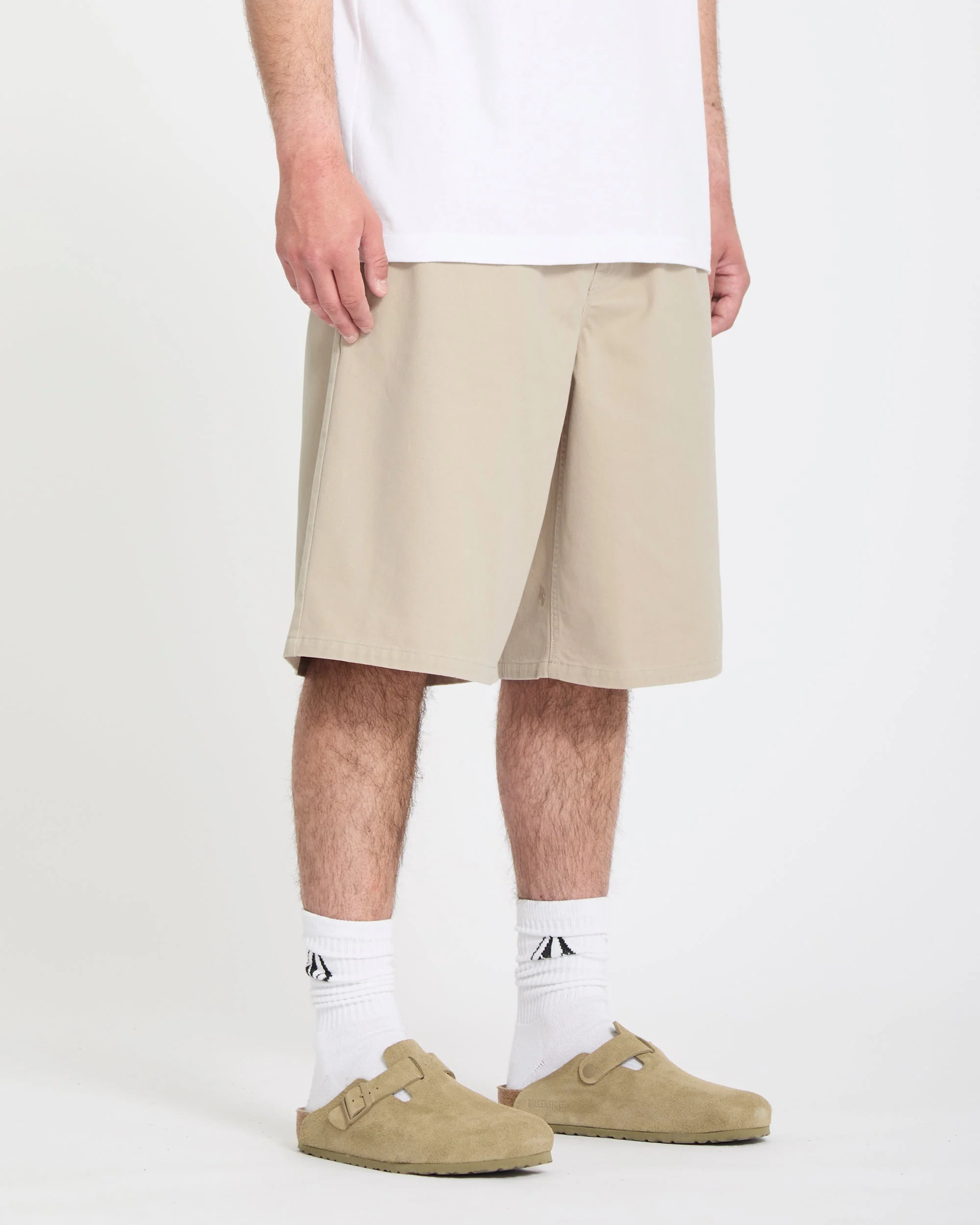 Chillow Pleat 24" Elasticated Waist Chino Short - Light Khaki - Image 6