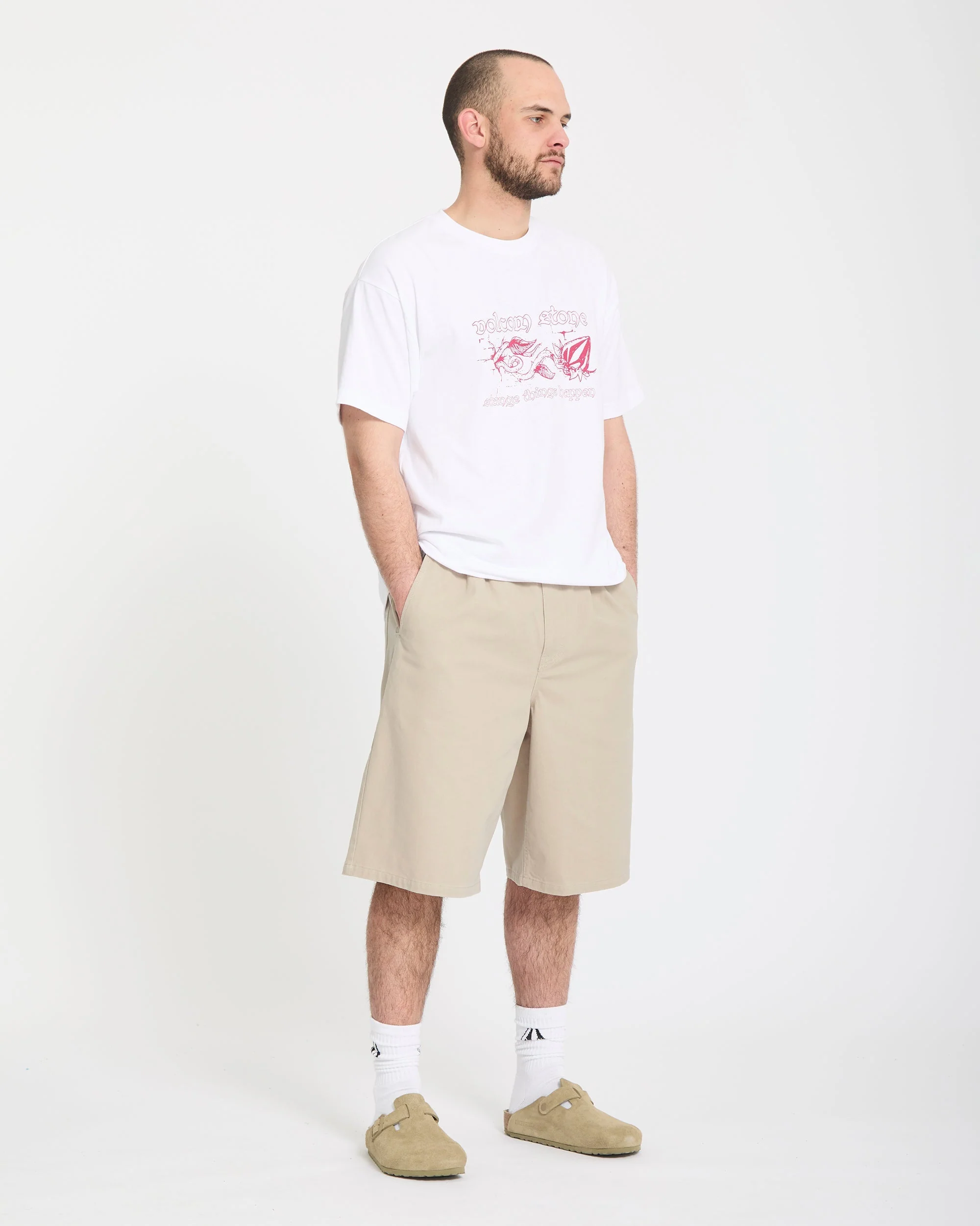 Chillow Pleat 24" Elasticated Waist Chino Short - Light Khaki - Image 8