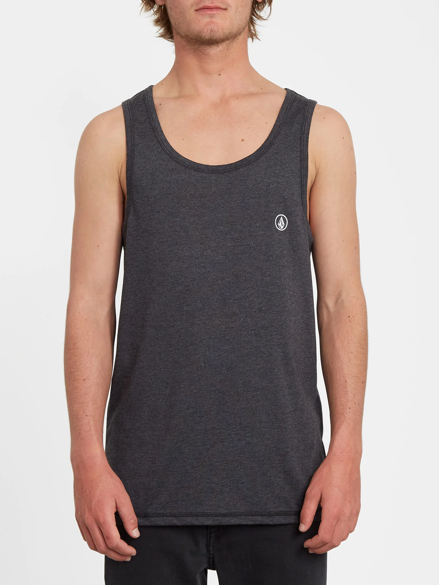 Circle Blanks Tank top - HEATHER BLACK