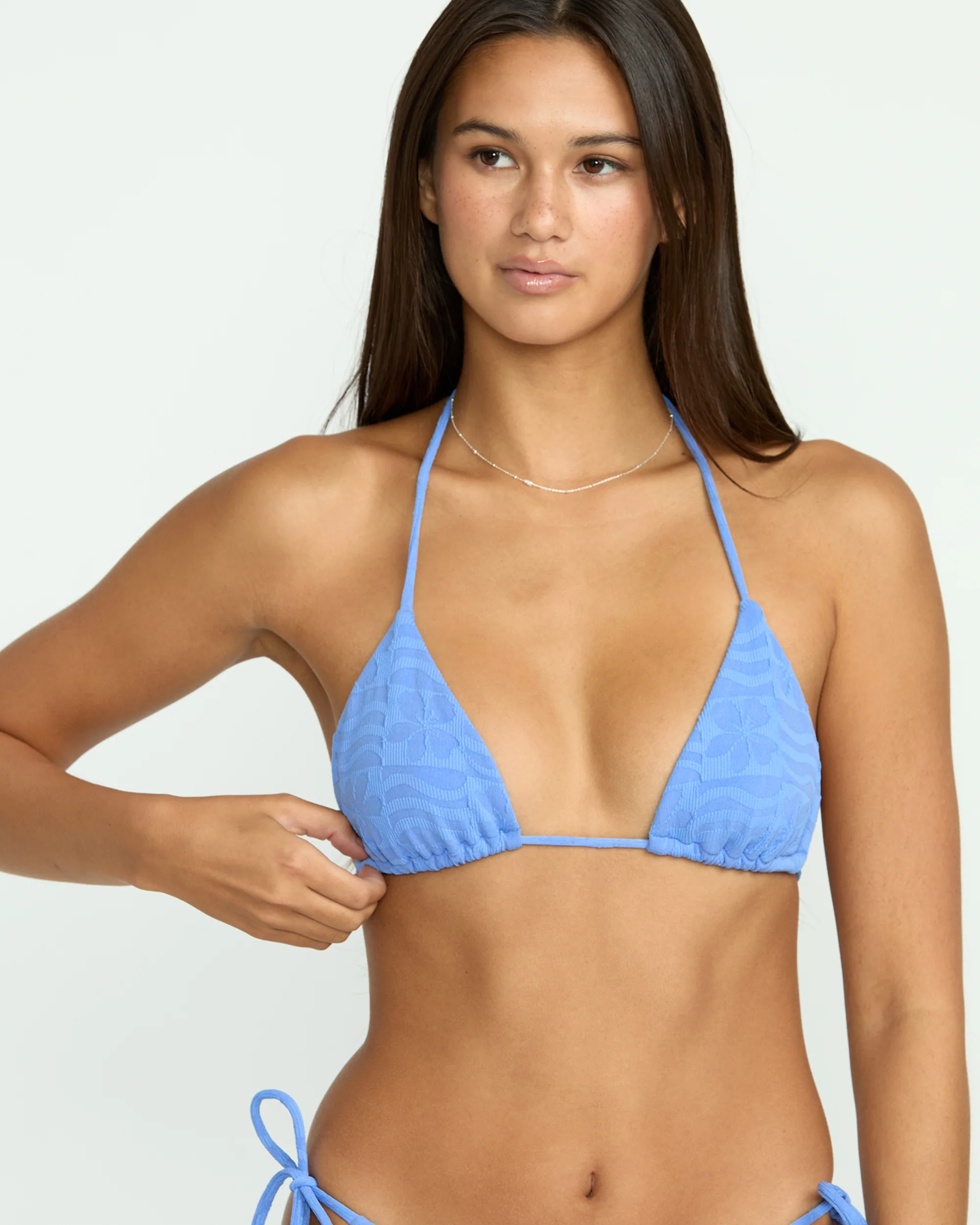 Coco Halter Triangle Bikini Top - Light Blue Acid - Image 5