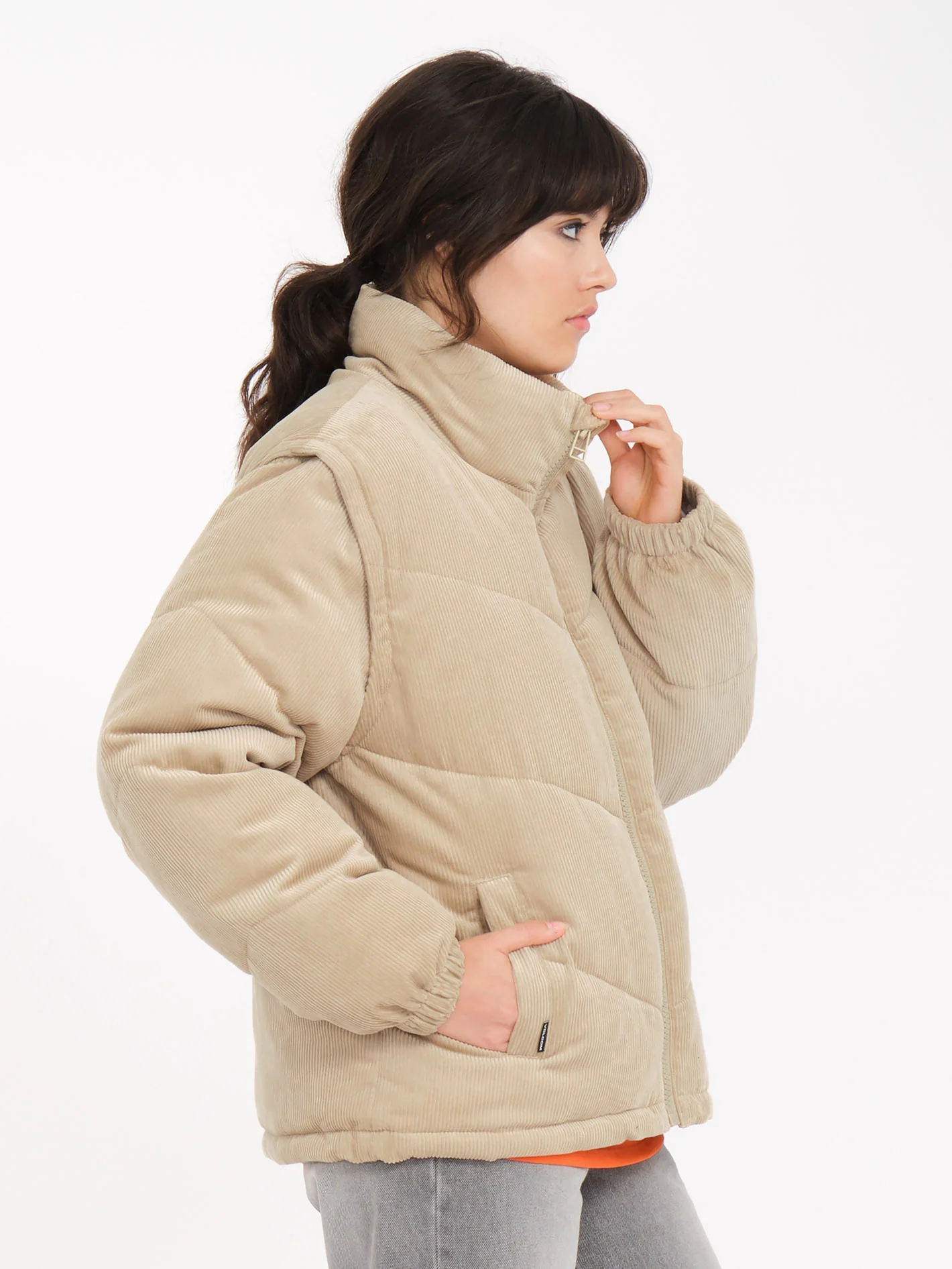Cord'N Puff Jacket - KHAKI - Image 6