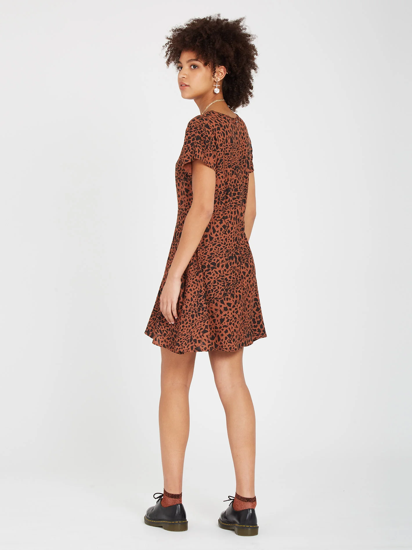 Dino Tea Dress - DARK CLAY - Image 4