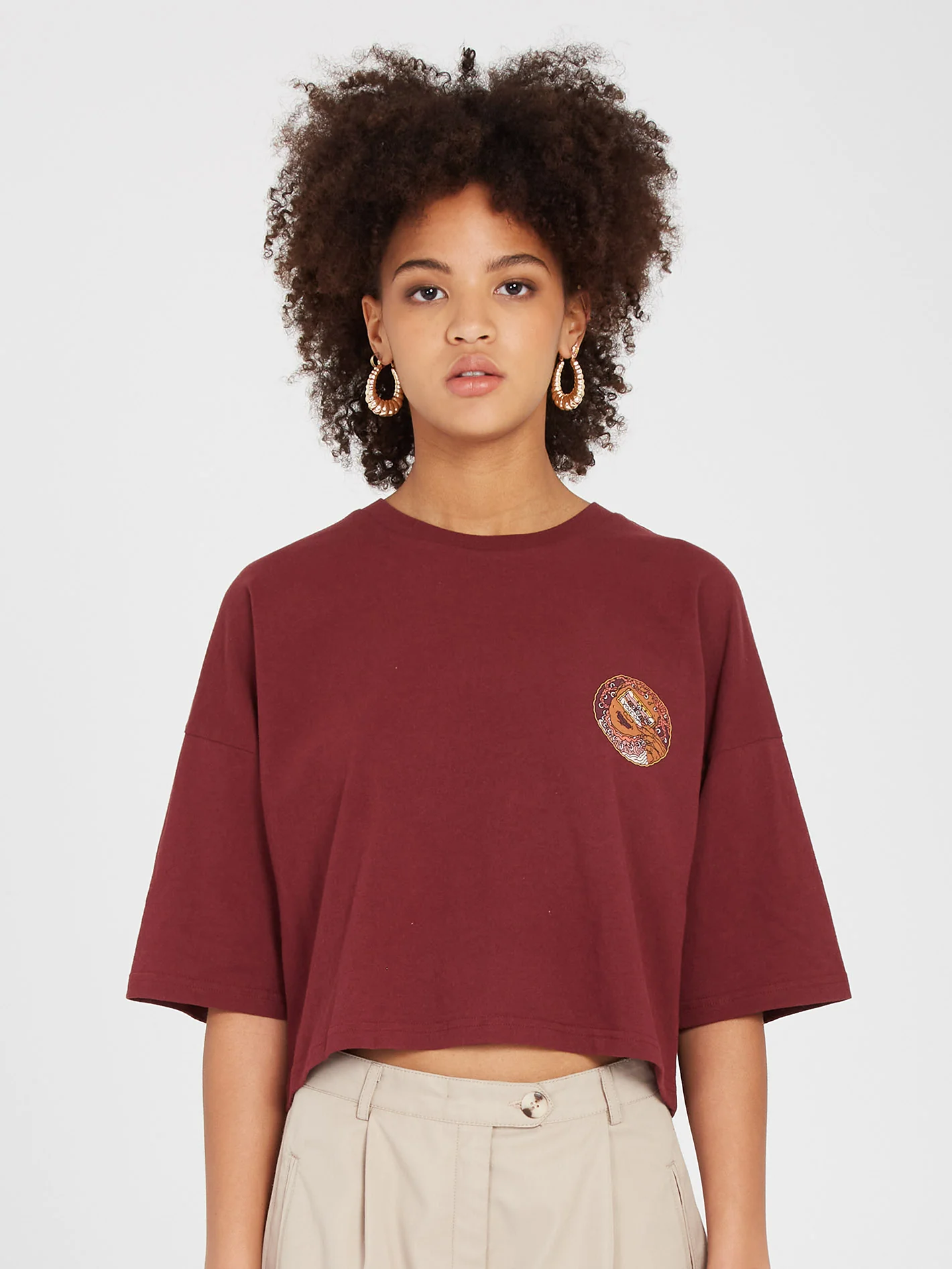 Drumstone T-shirt - BURGUNDY - Image 2