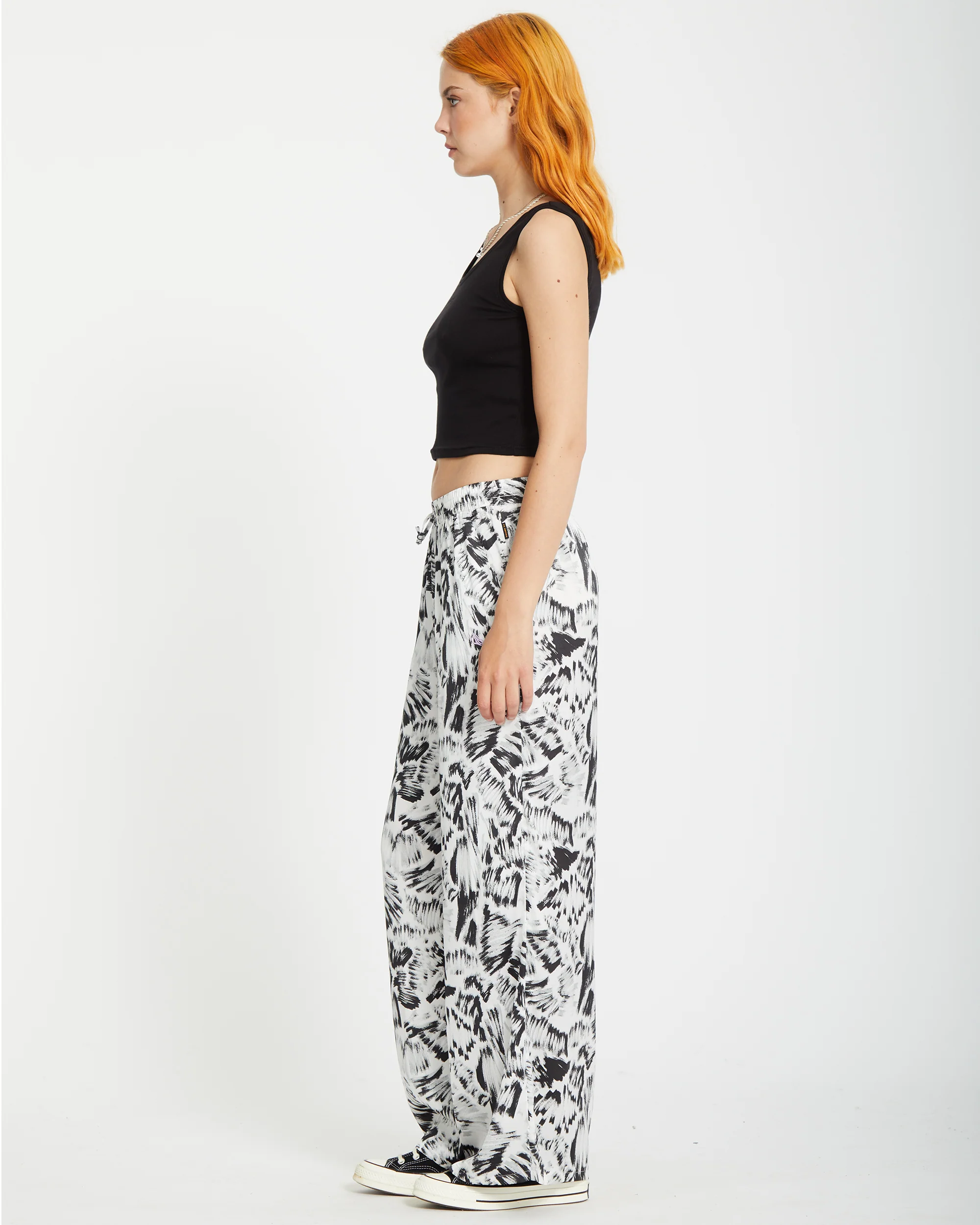 Alix Elasticated Waist Trousers - BLACK WHITE - Image 6