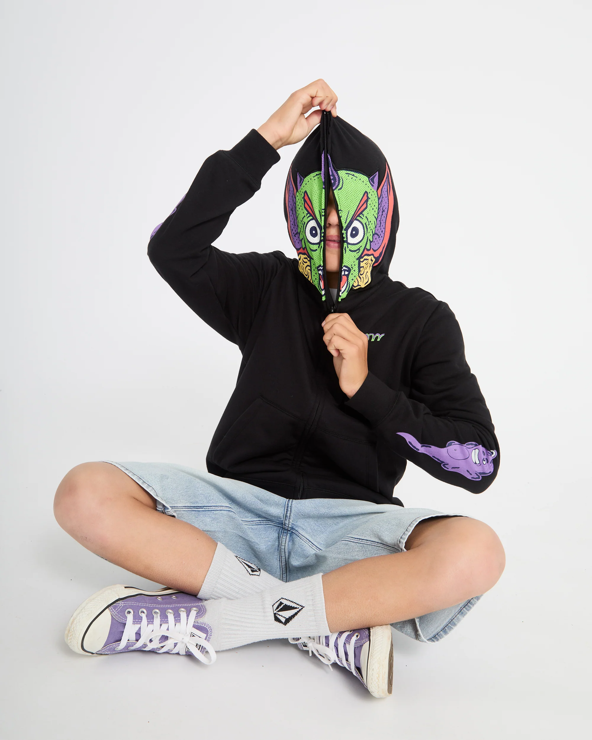 Ben Sanair Full Zip Hoodie - Black - (KIDS) - Image 12