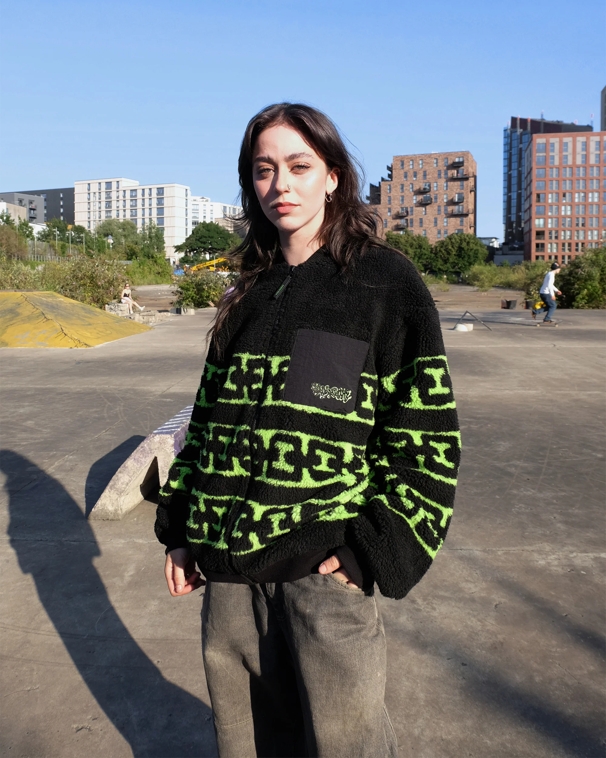 Zephyr Sherpa Zip Sweatshirt - Black - Image 2