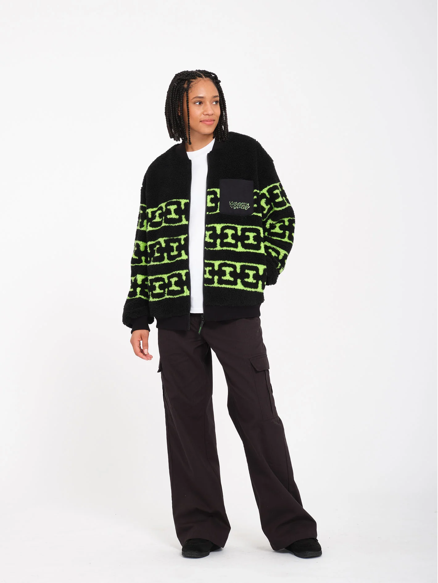 Zephyr Sherpa Zip Sweatshirt - Black - Image 6