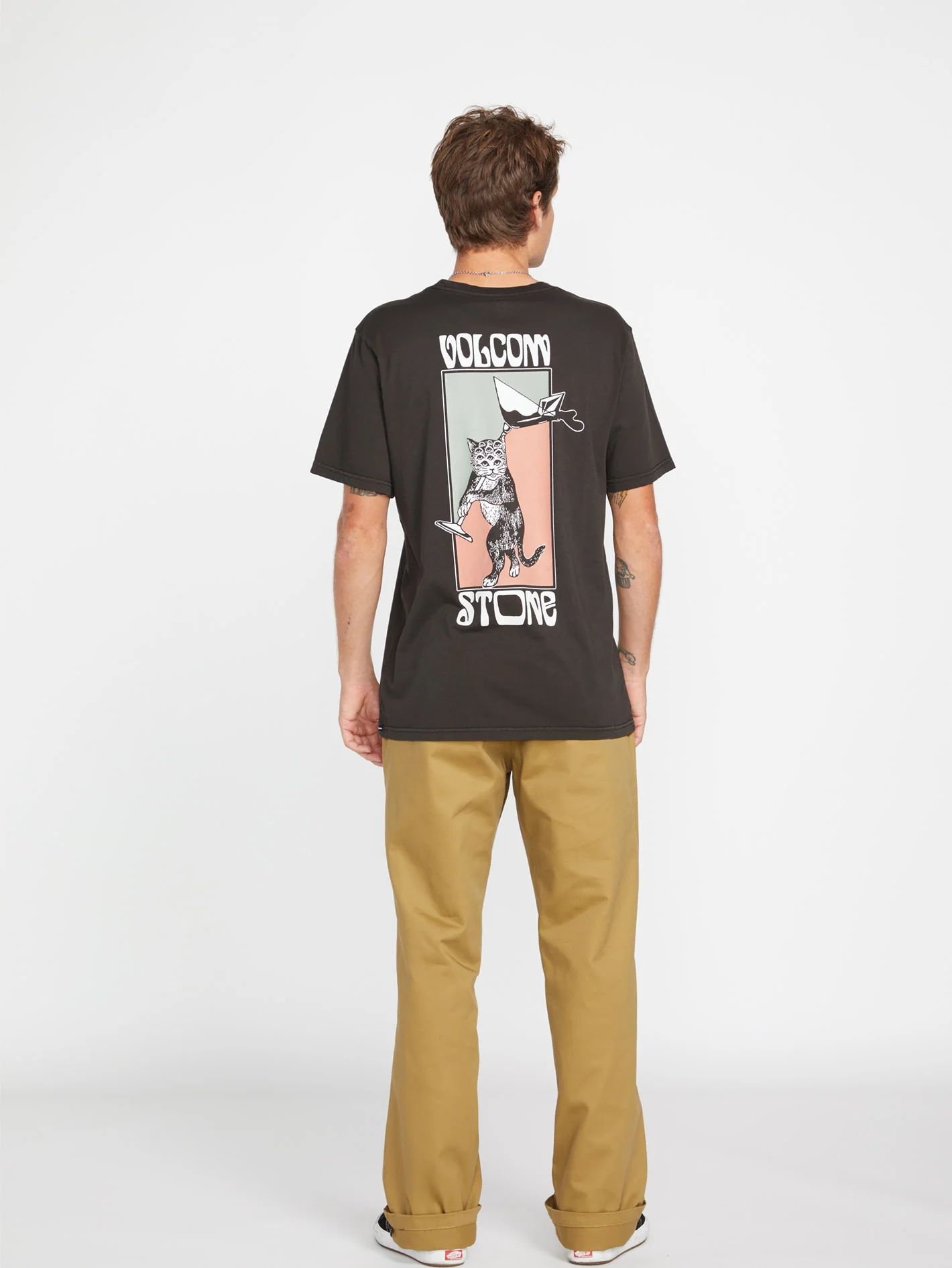 Feline T-shirt - RINSED BLACK - Image 5