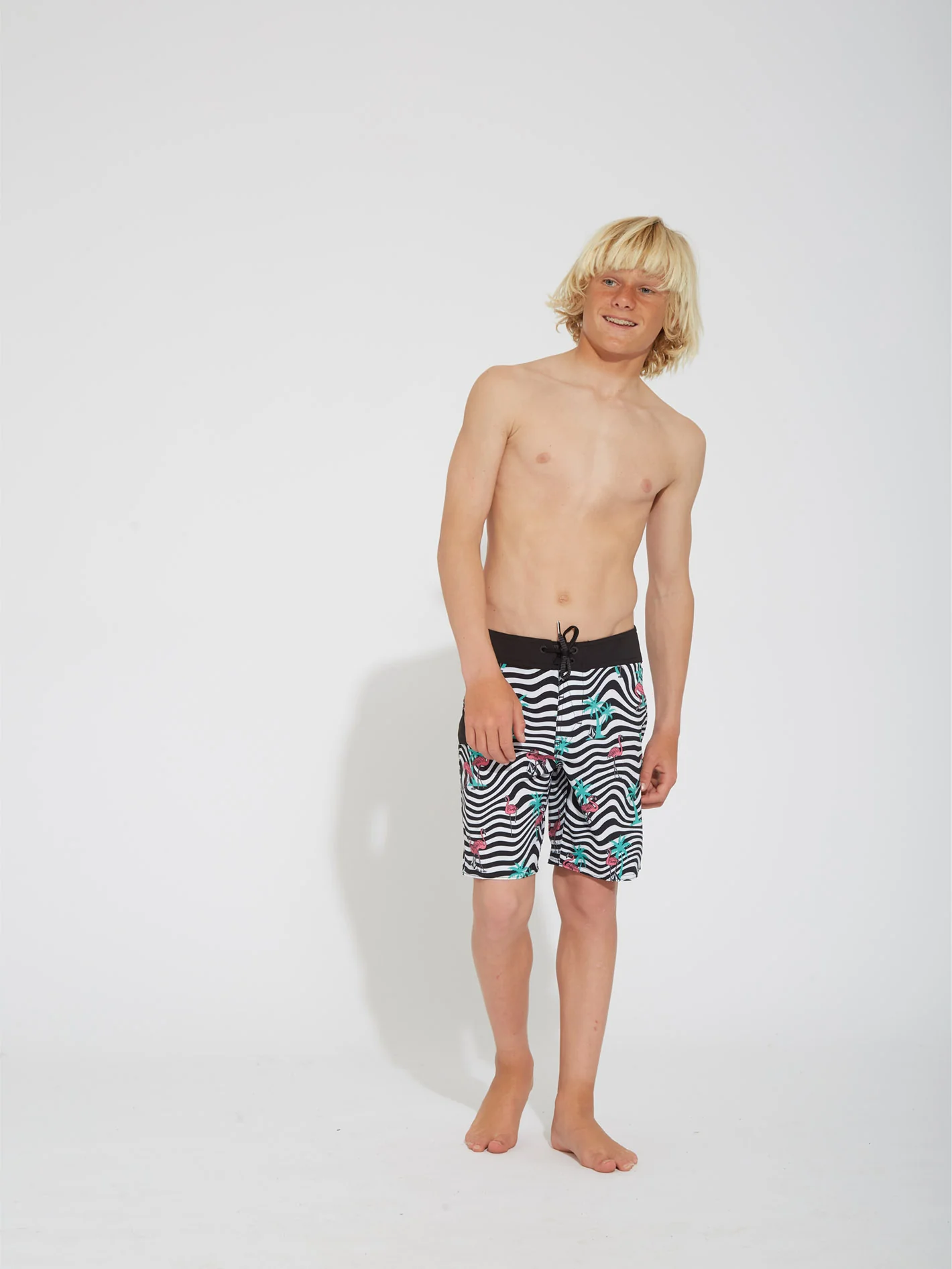 Flamingbros Mod 16" Boardshort - WHITE - (KIDS) - Image 7