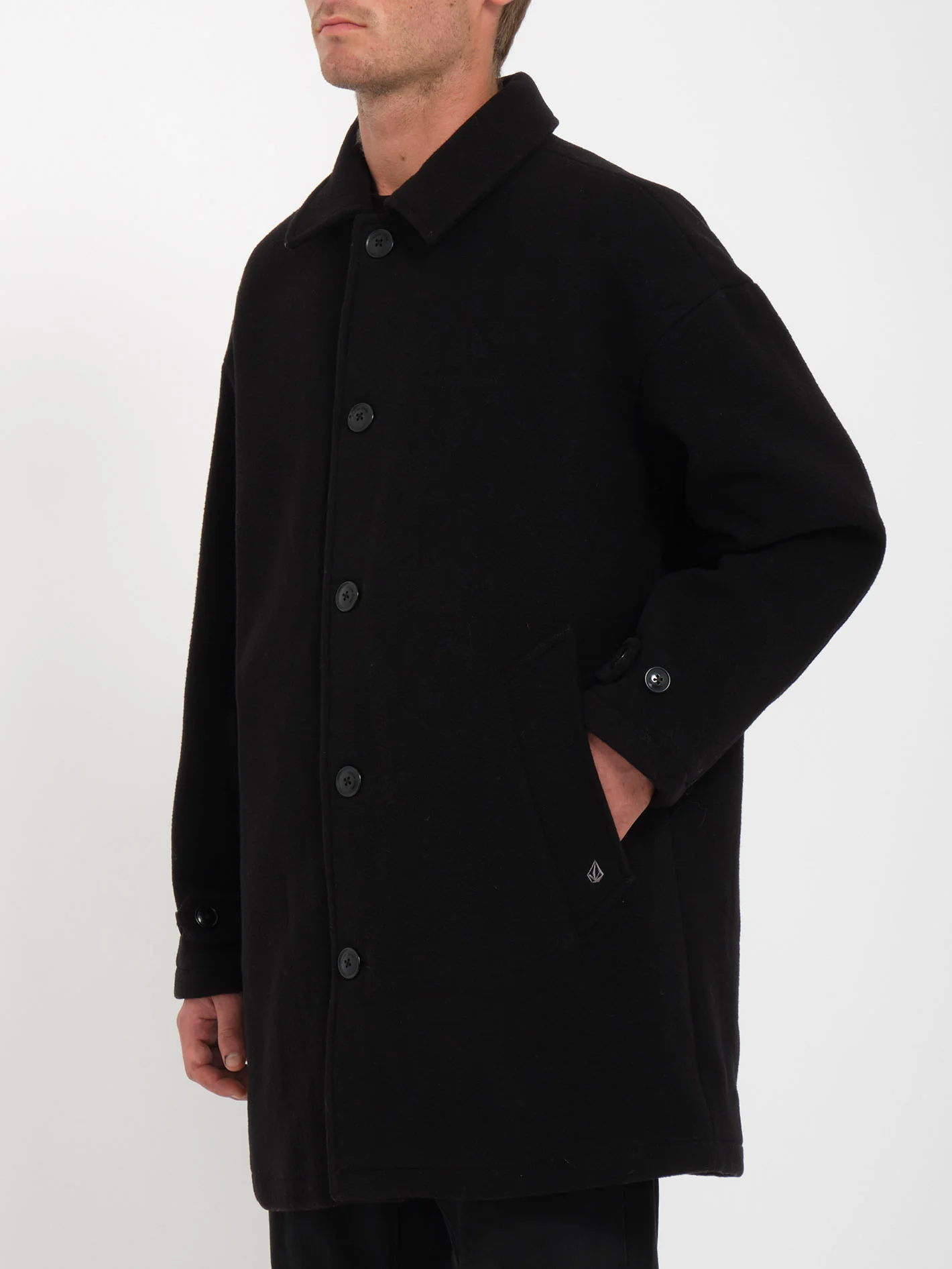 Floyder Peacoat Coat - BLACK - Image 10