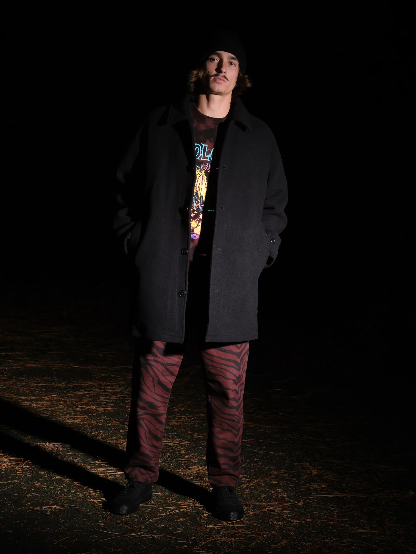 Floyder Peacoat Coat - BLACK - Image 4