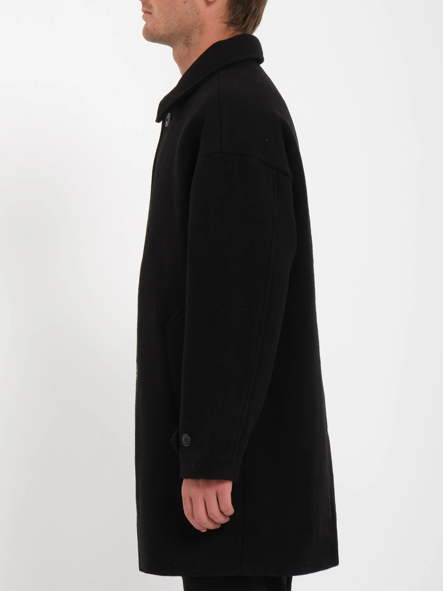 Floyder Peacoat Coat - BLACK - Image 5