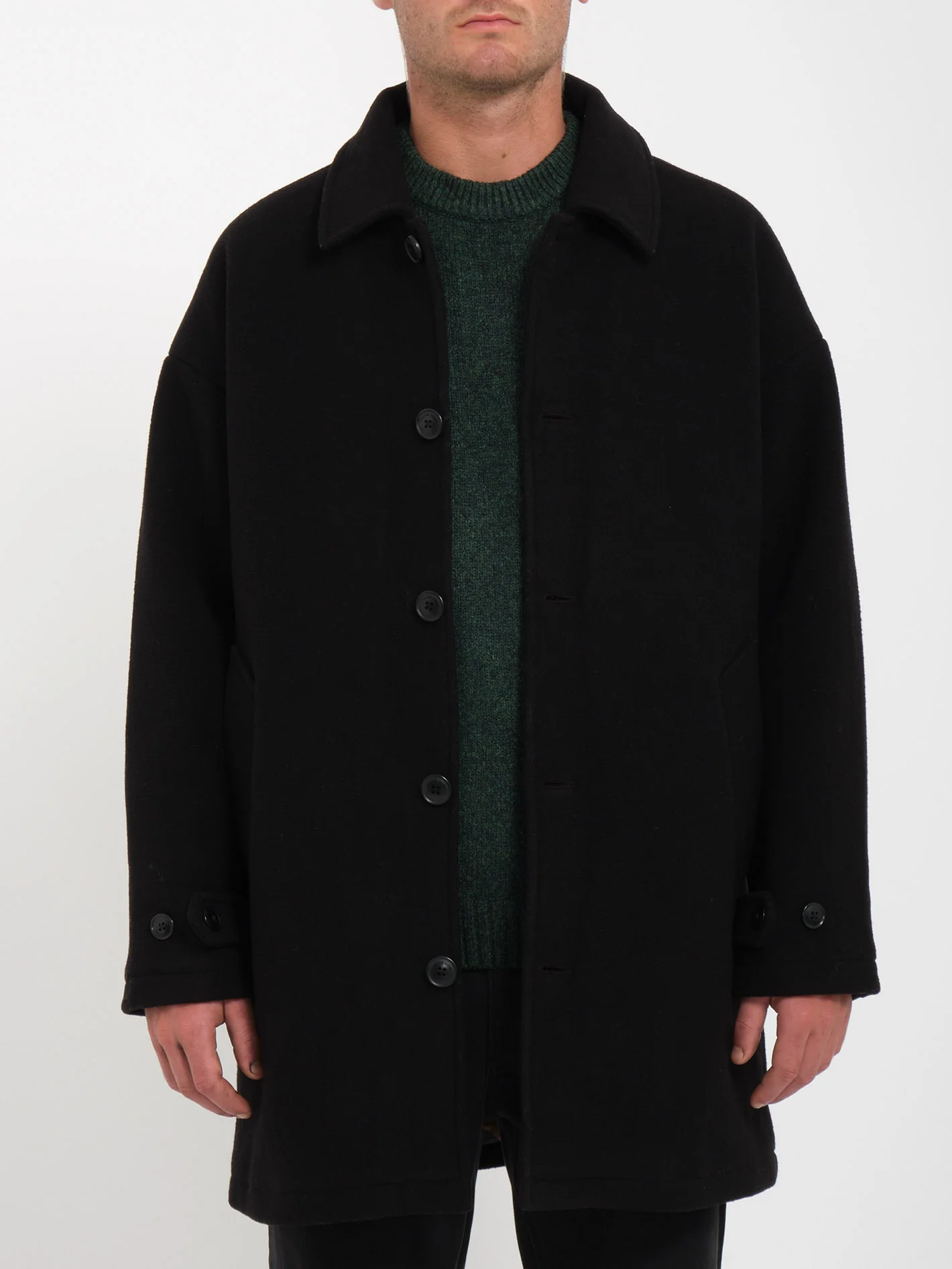 Floyder Peacoat Coat - BLACK - Image 6