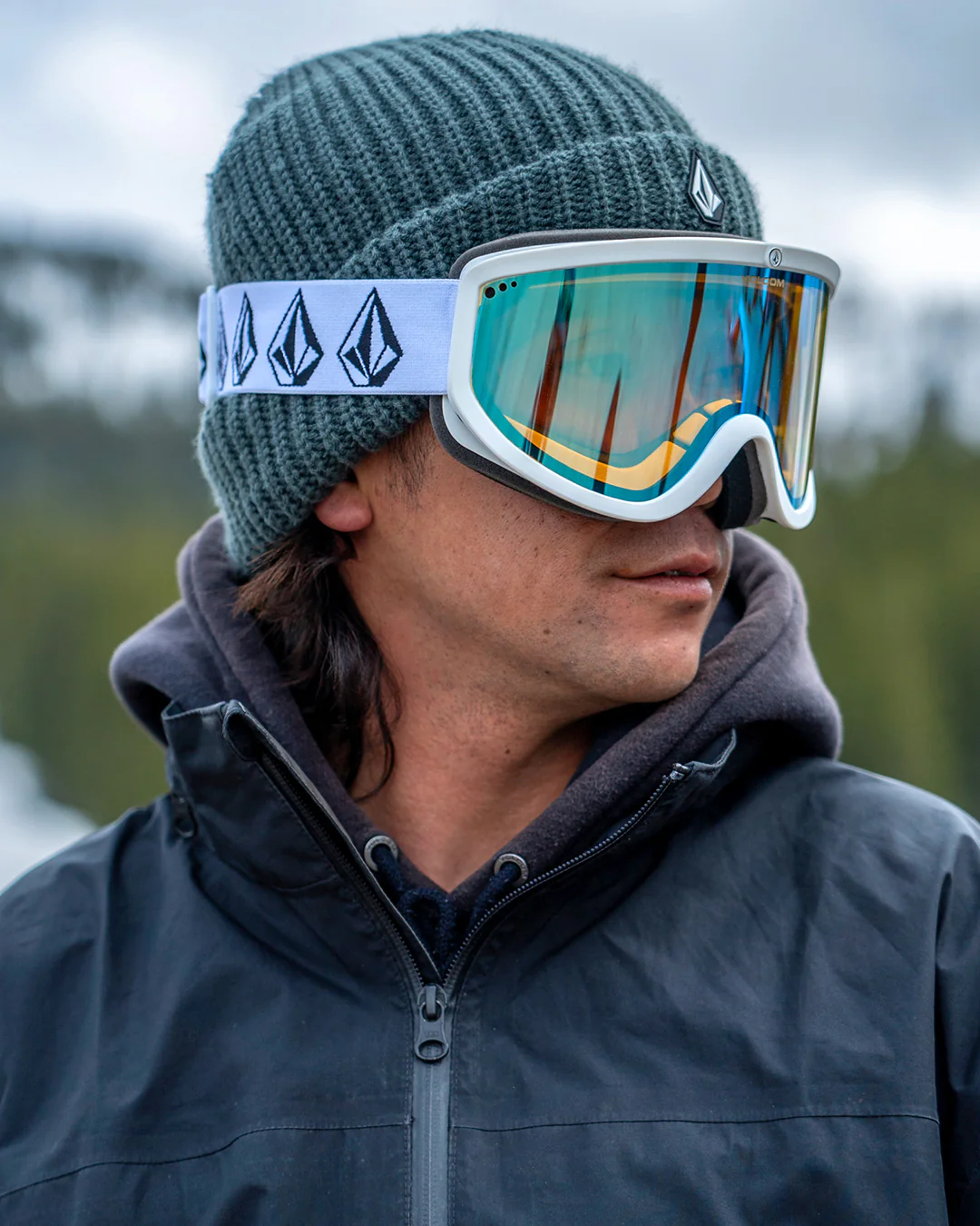 Footprints Matte White Stone Goggle - Ice Chrome - Image 4