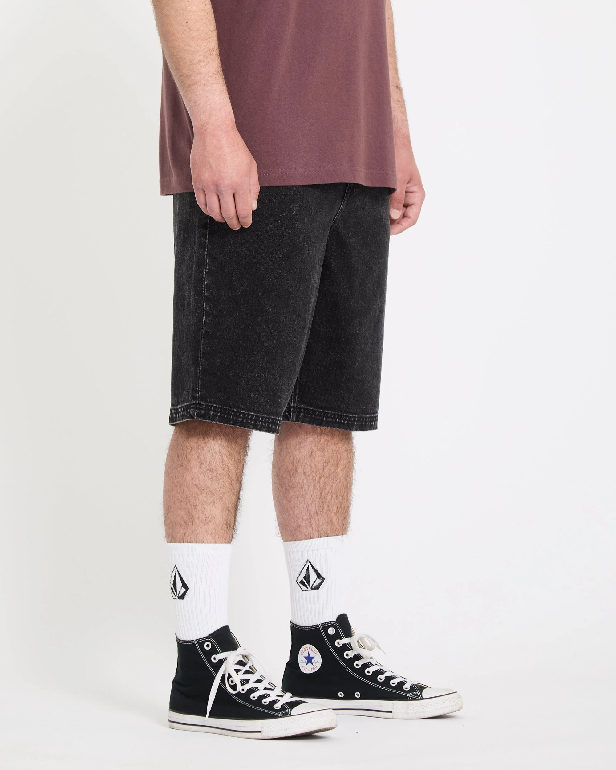 Freazy 22" Denim Elasticated Waist Short - Blackity Black - Image 3