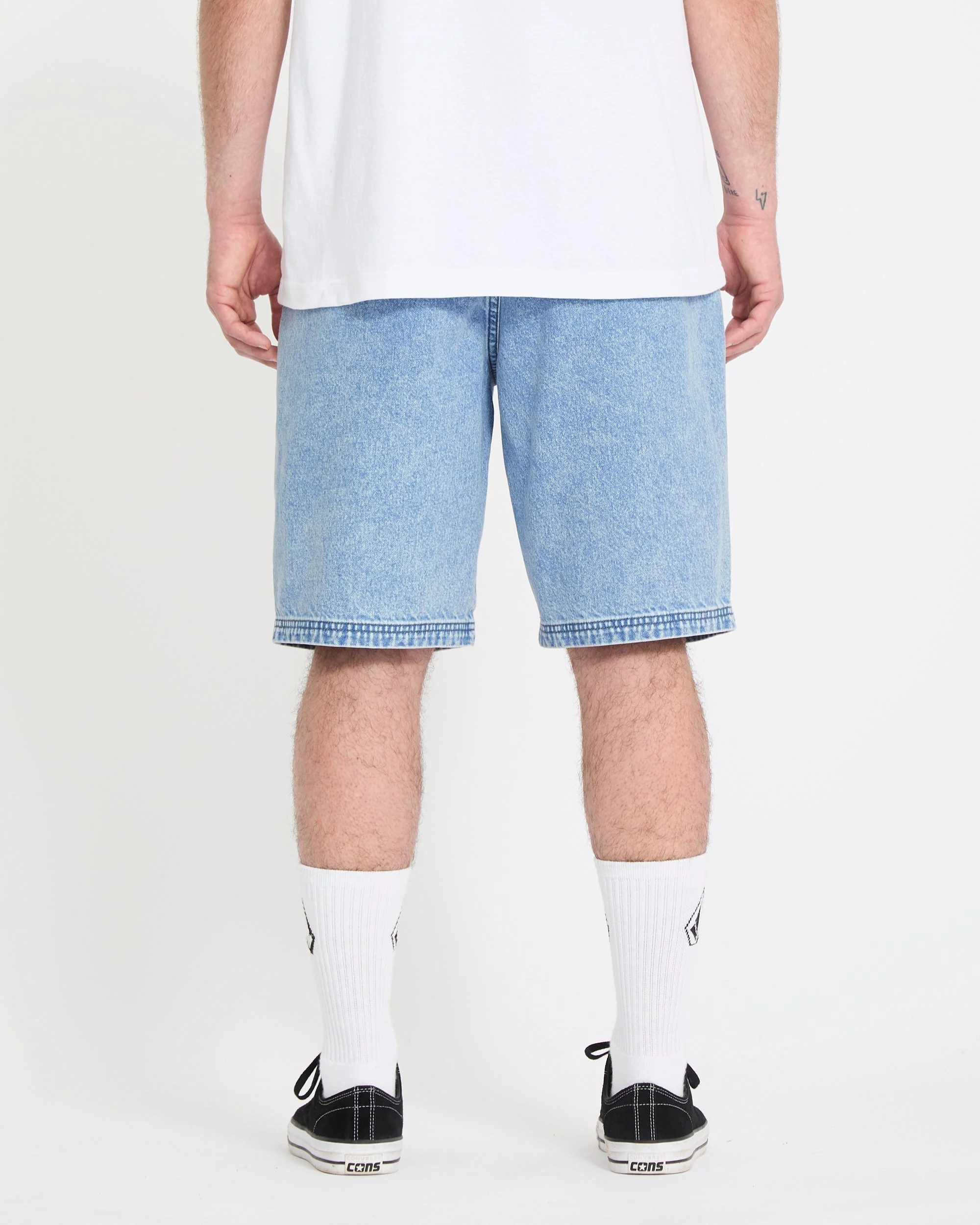 Freazy 22" Denim Elasticated Waist Short - Pale Aqua - Image 2