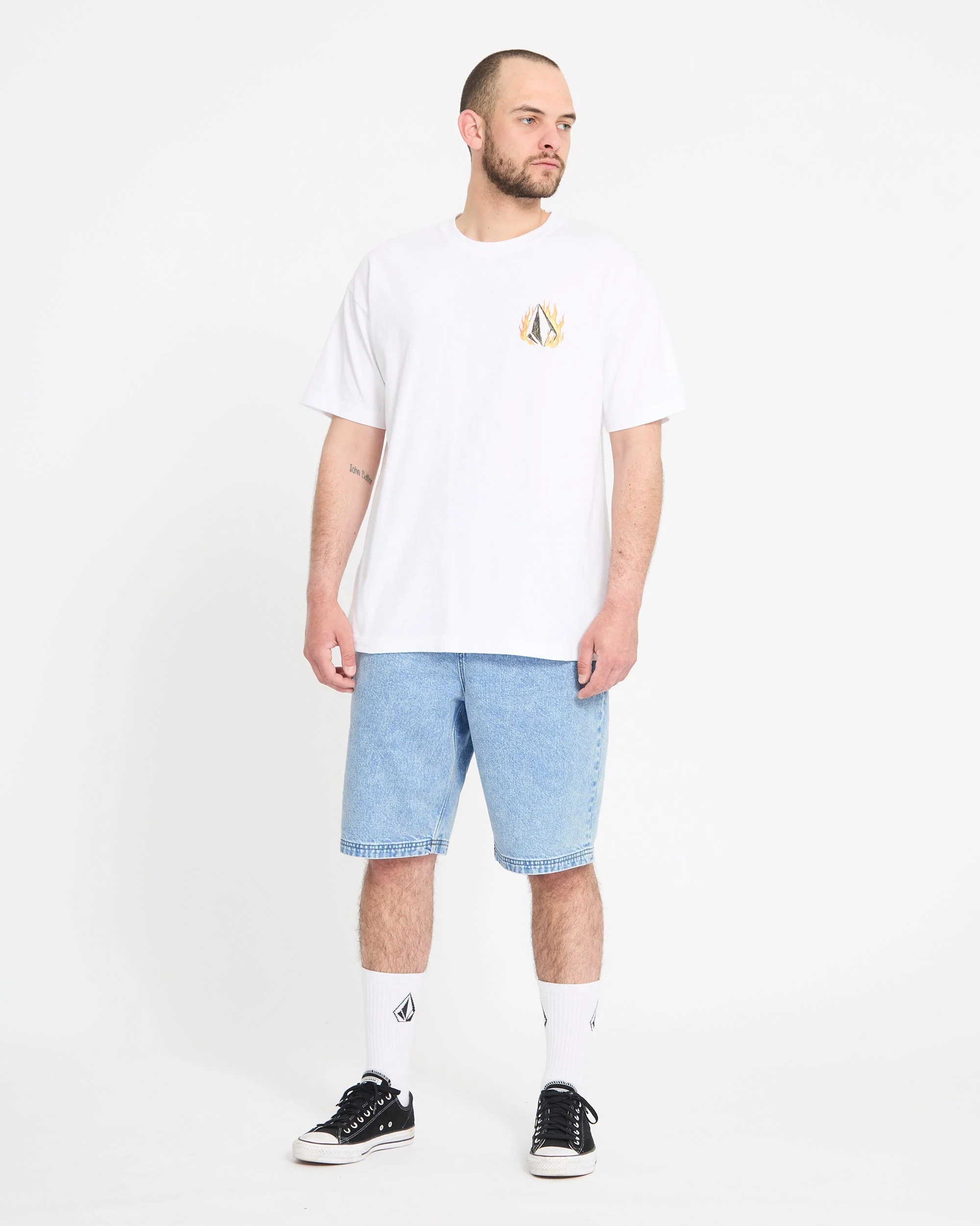 Freazy 22" Denim Elasticated Waist Short - Pale Aqua - Image 5