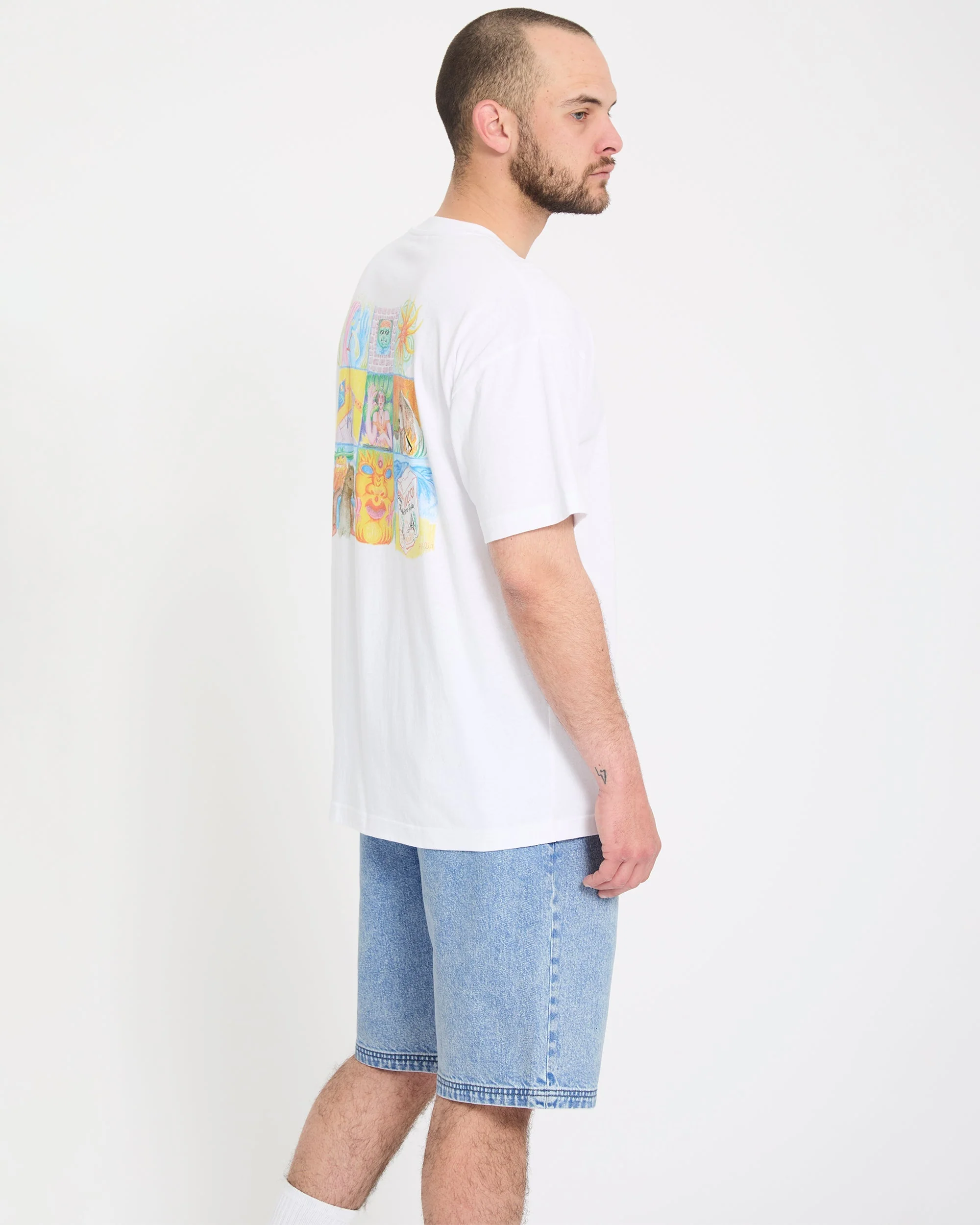 Freazy 22" Denim Elasticated Waist Short - Pale Aqua - Image 6