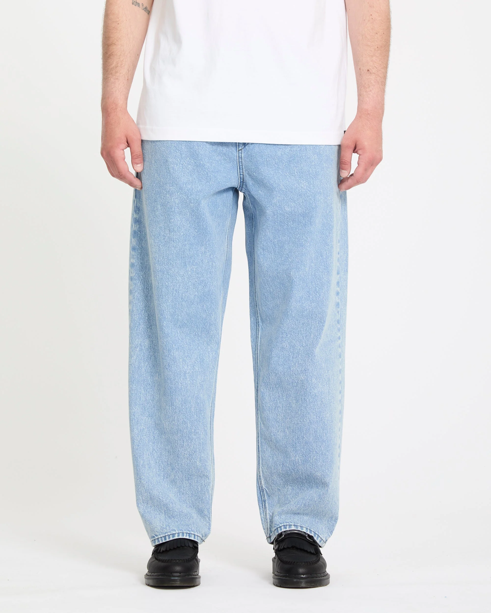 Freazy Loose Elasticated Waist Jeans - Pale Aqua