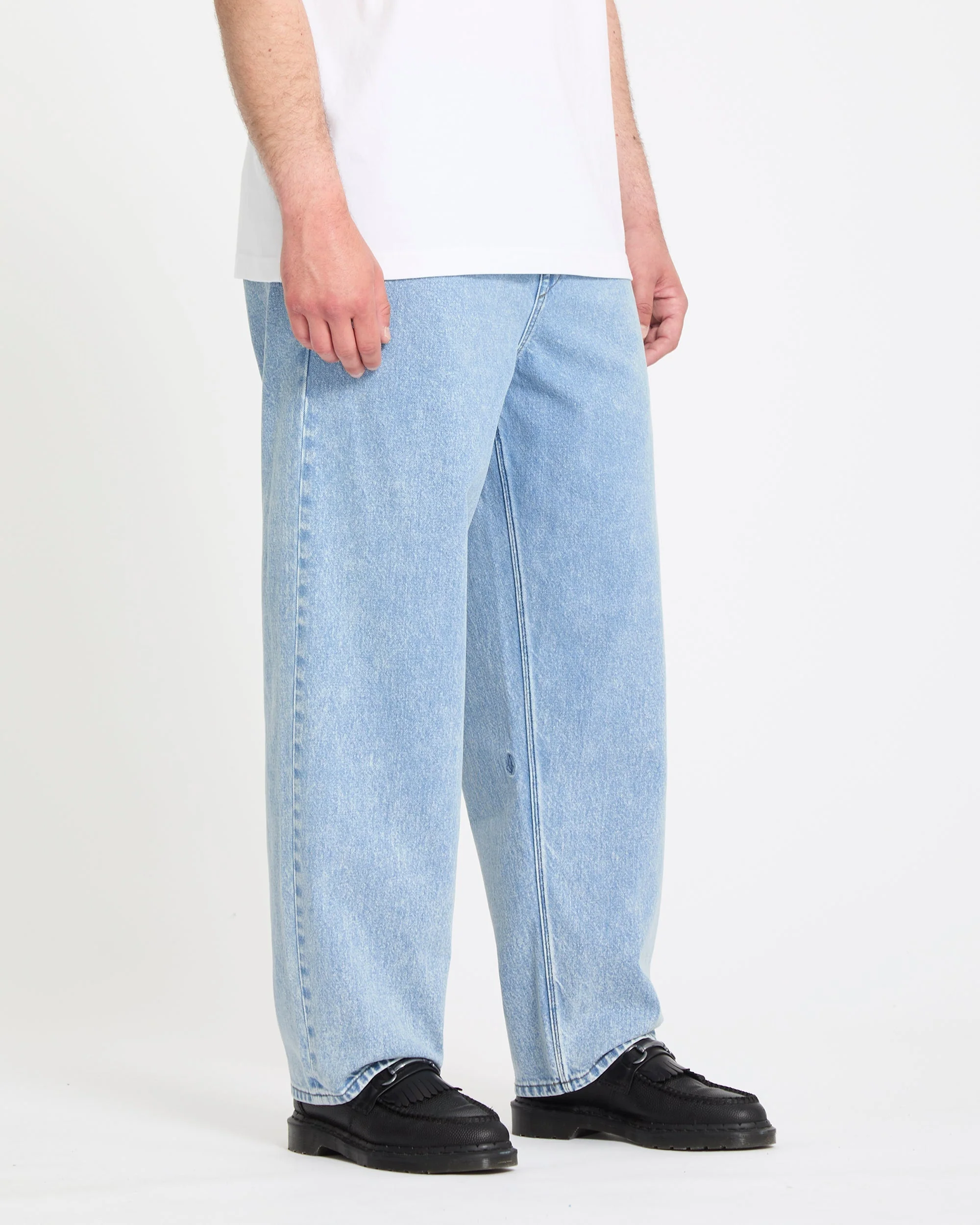 Freazy Loose Elasticated Waist Jeans - Pale Aqua - Image 3