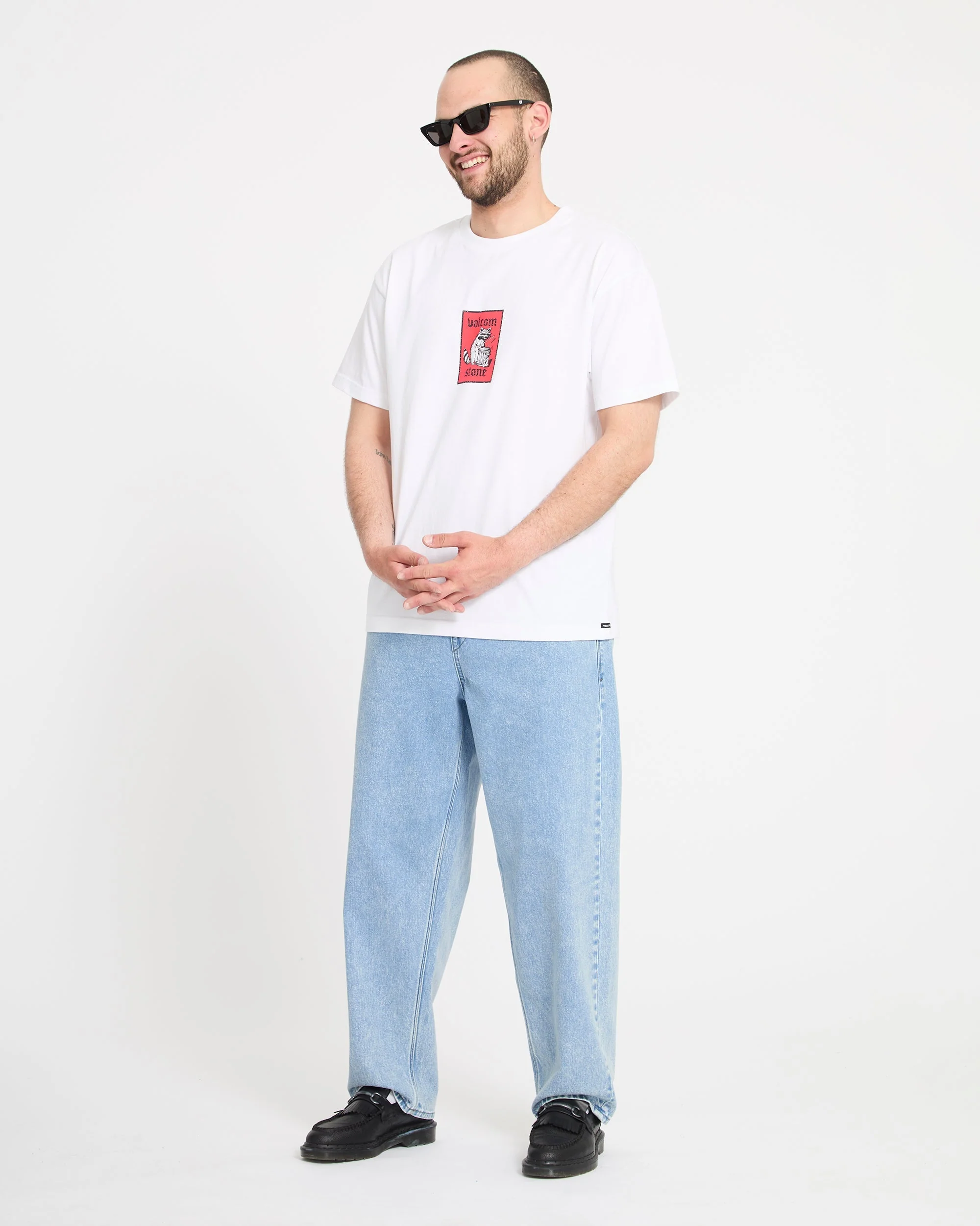 Freazy Loose Elasticated Waist Jeans - Pale Aqua - Image 5